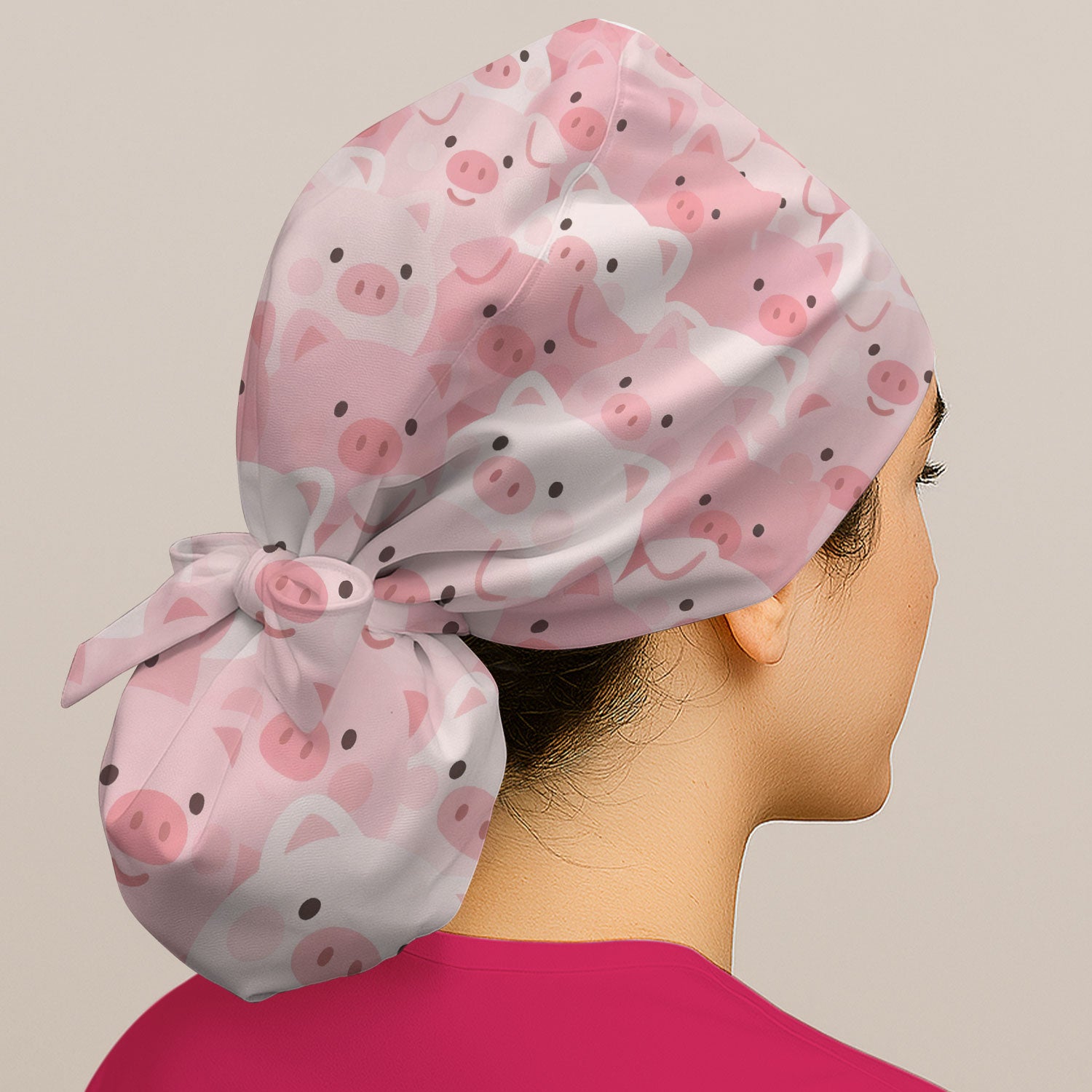 Cute Pig Nursing Scrub Cap, Comfortable Scrubs For Nurses