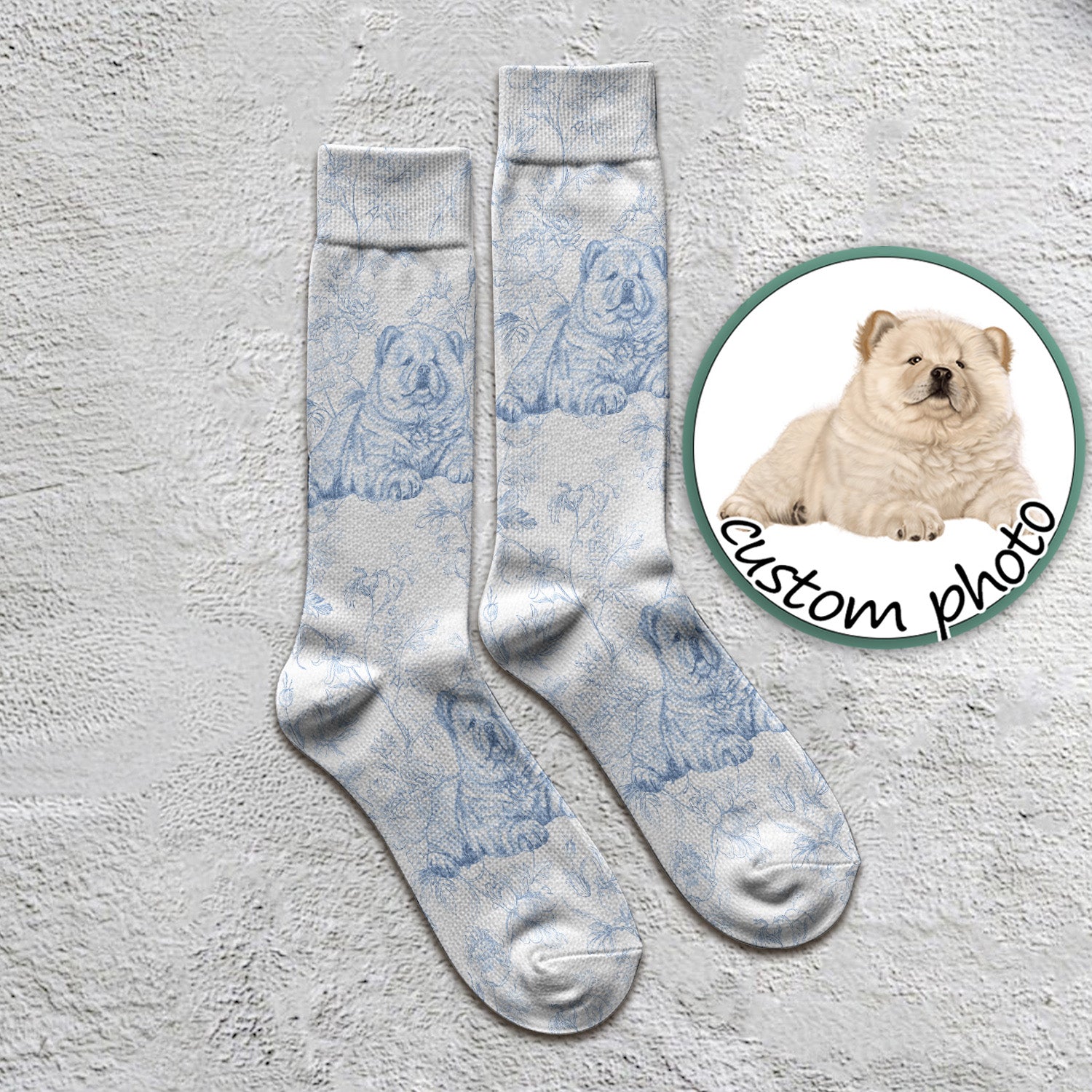 Custom Dog Cat Style Chinoiserie Pattern Socks, Adult Socks for Men and Women