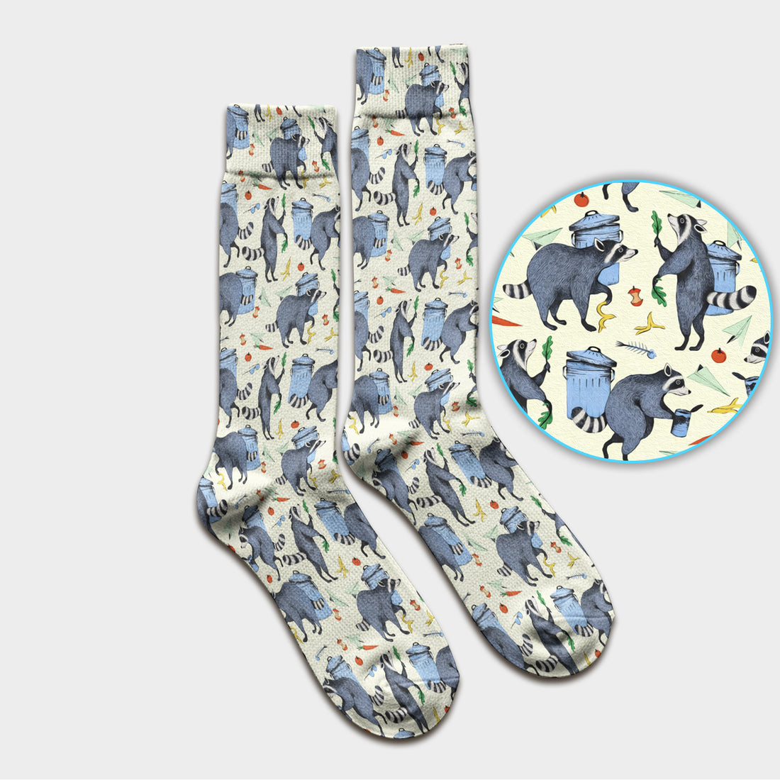 Funny Nurse Raccoon Eating Trash Banana Socks, Adult Socks for Men and Women