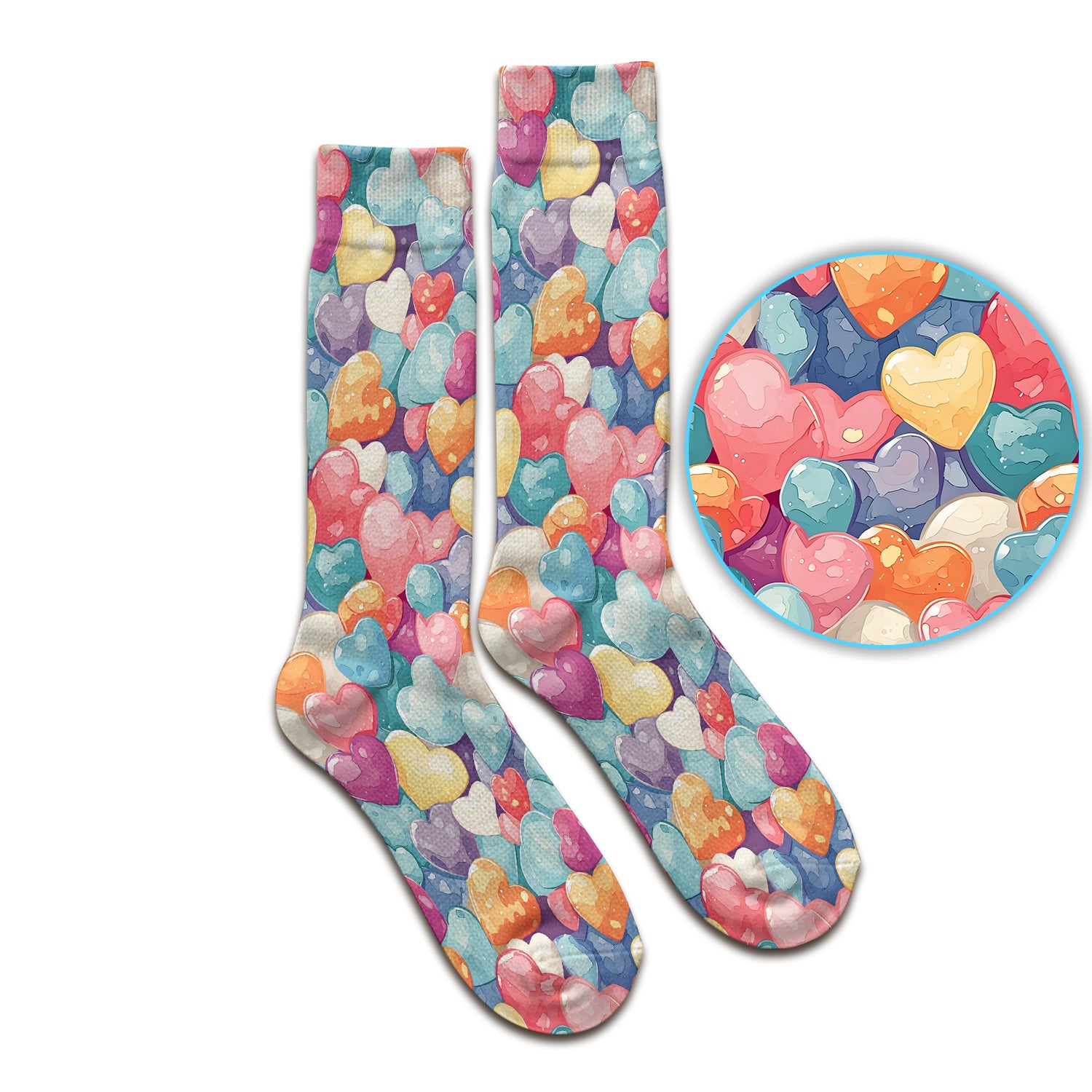 Sweet Valentine Heart Pediatric Pattern Socks, Adult Socks for Men and Women