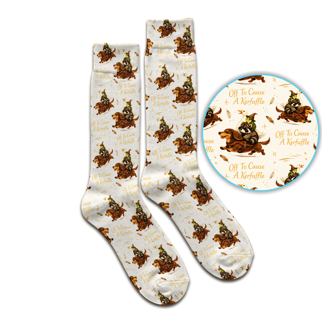 Funny Halloween Off To Cause A Kerfuffle Pattern Socks, Adult Socks for Men and Women