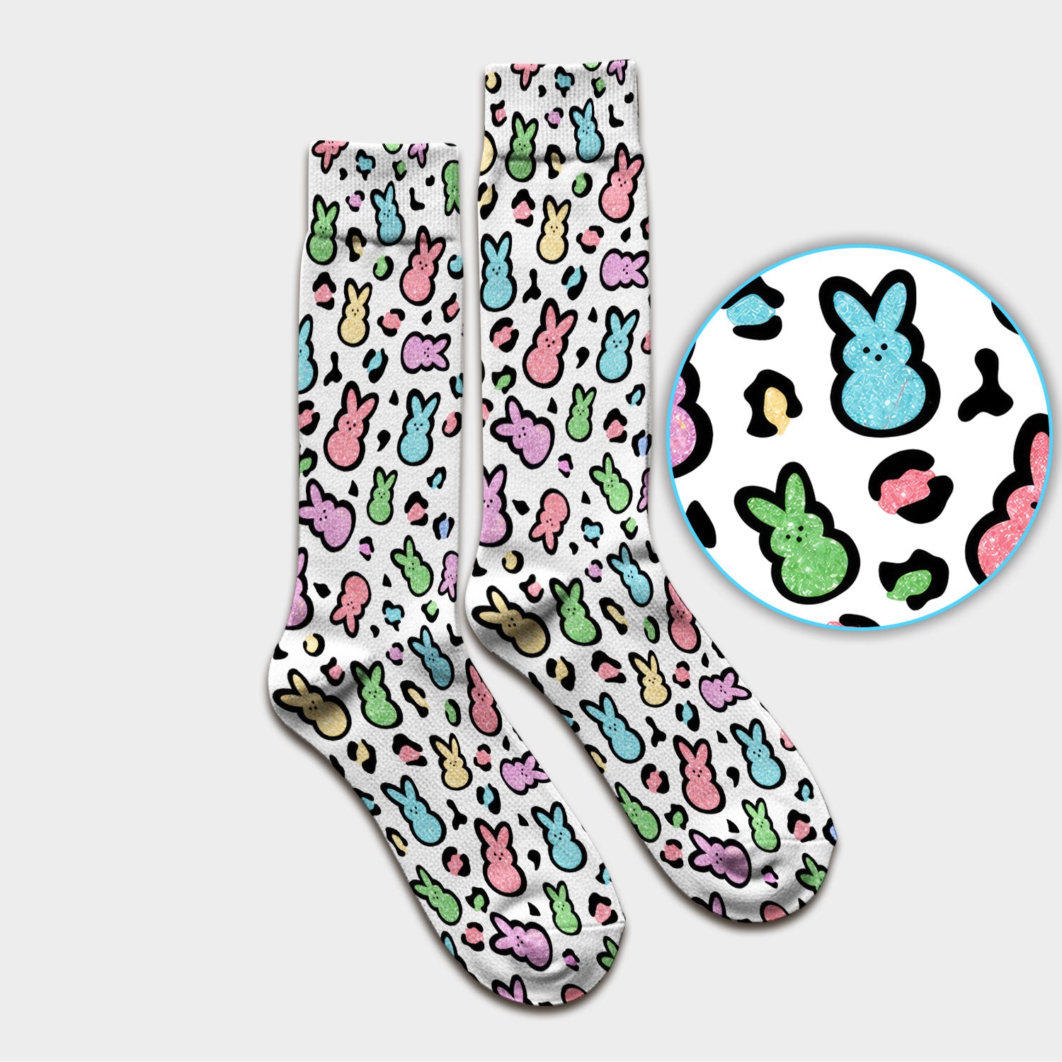 Cute Easter Bunny Pastel Pattern Socks, Socks for Nurse Doctor