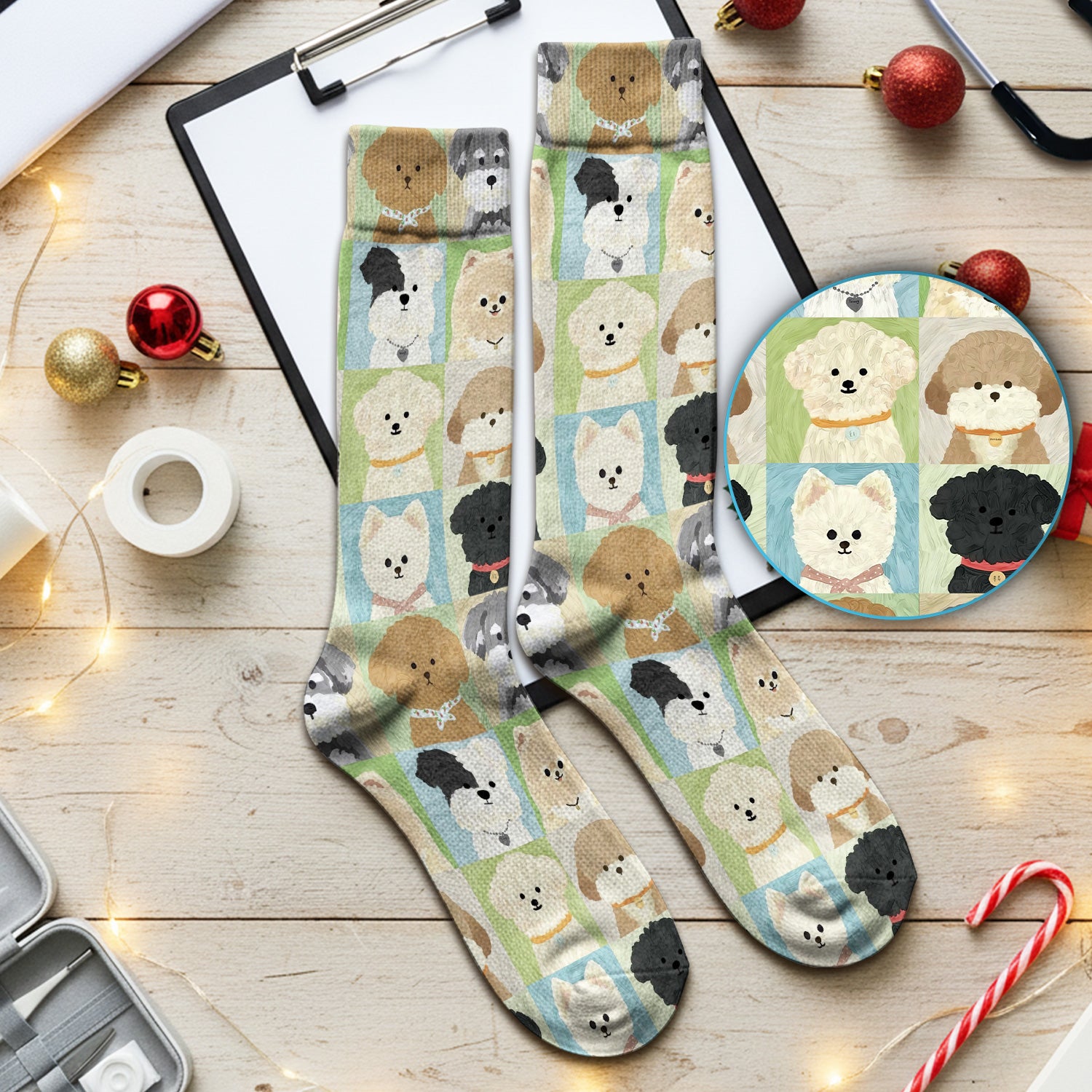 Adorable Different Dog Breeds Pattern Socks, Socks for Nurse Doctor