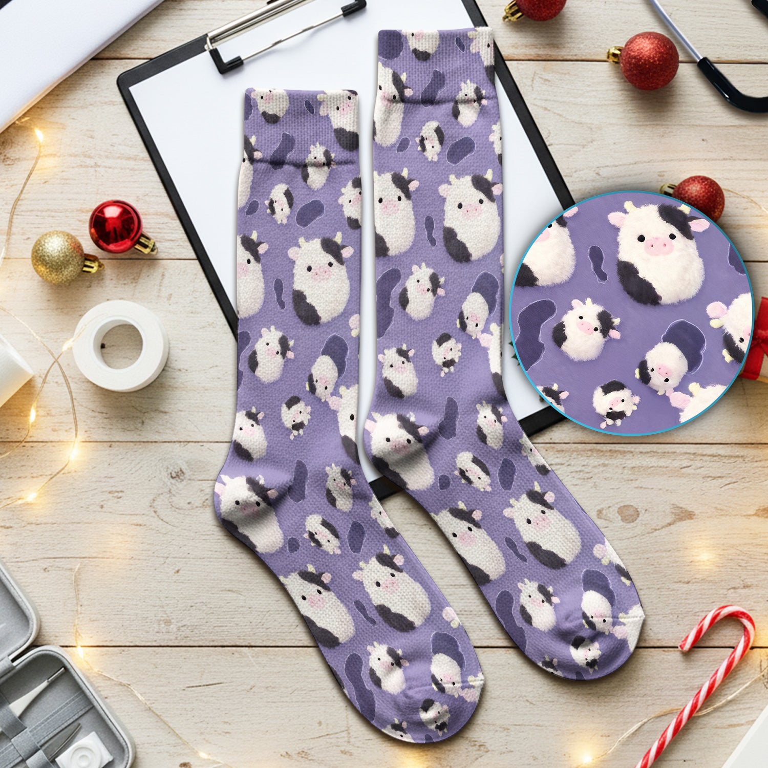 Cute Cartoon Pig Pattern Socks, Adult Socks for Men and Women