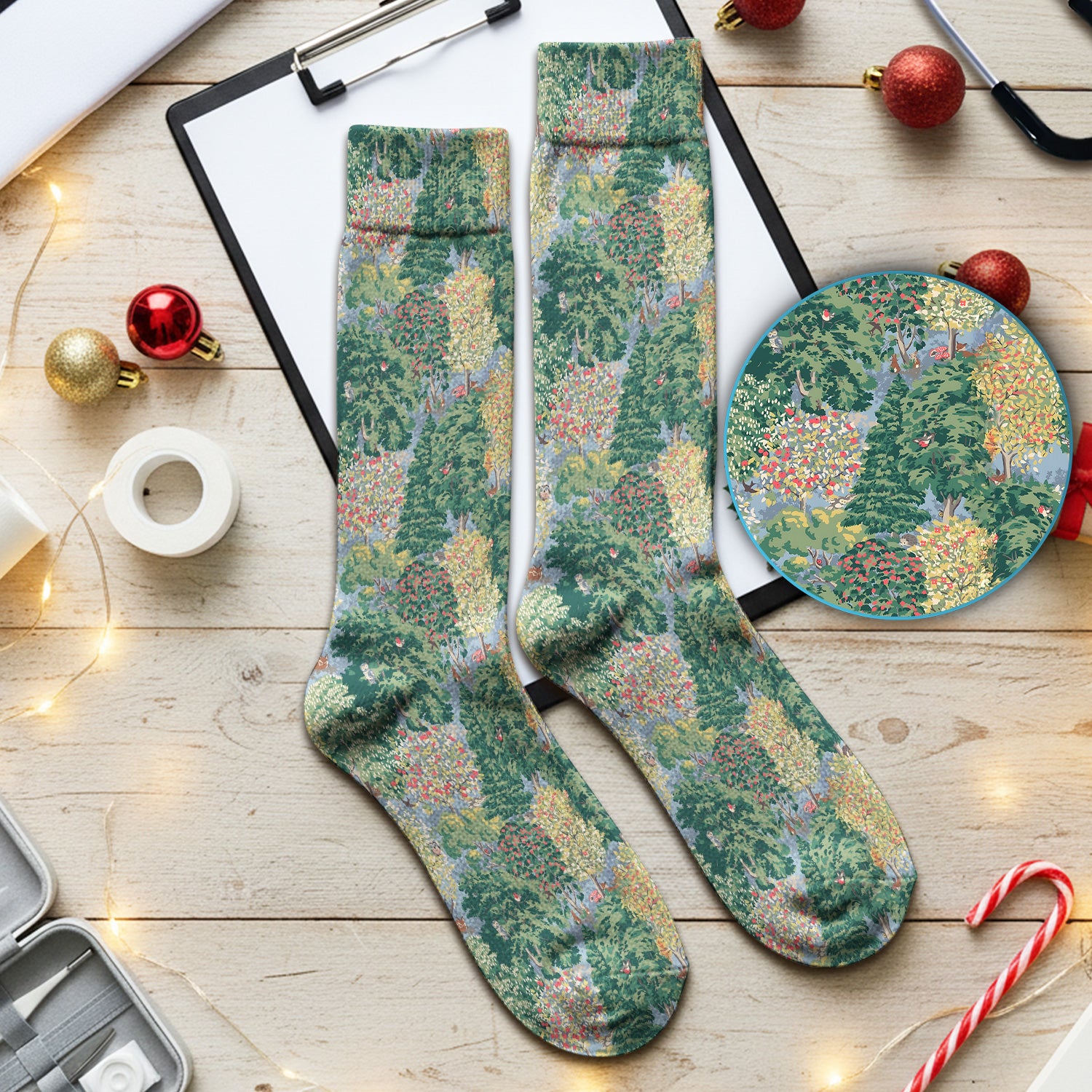 Forest Landscape Pattern Socks, Socks for Nurse Doctor