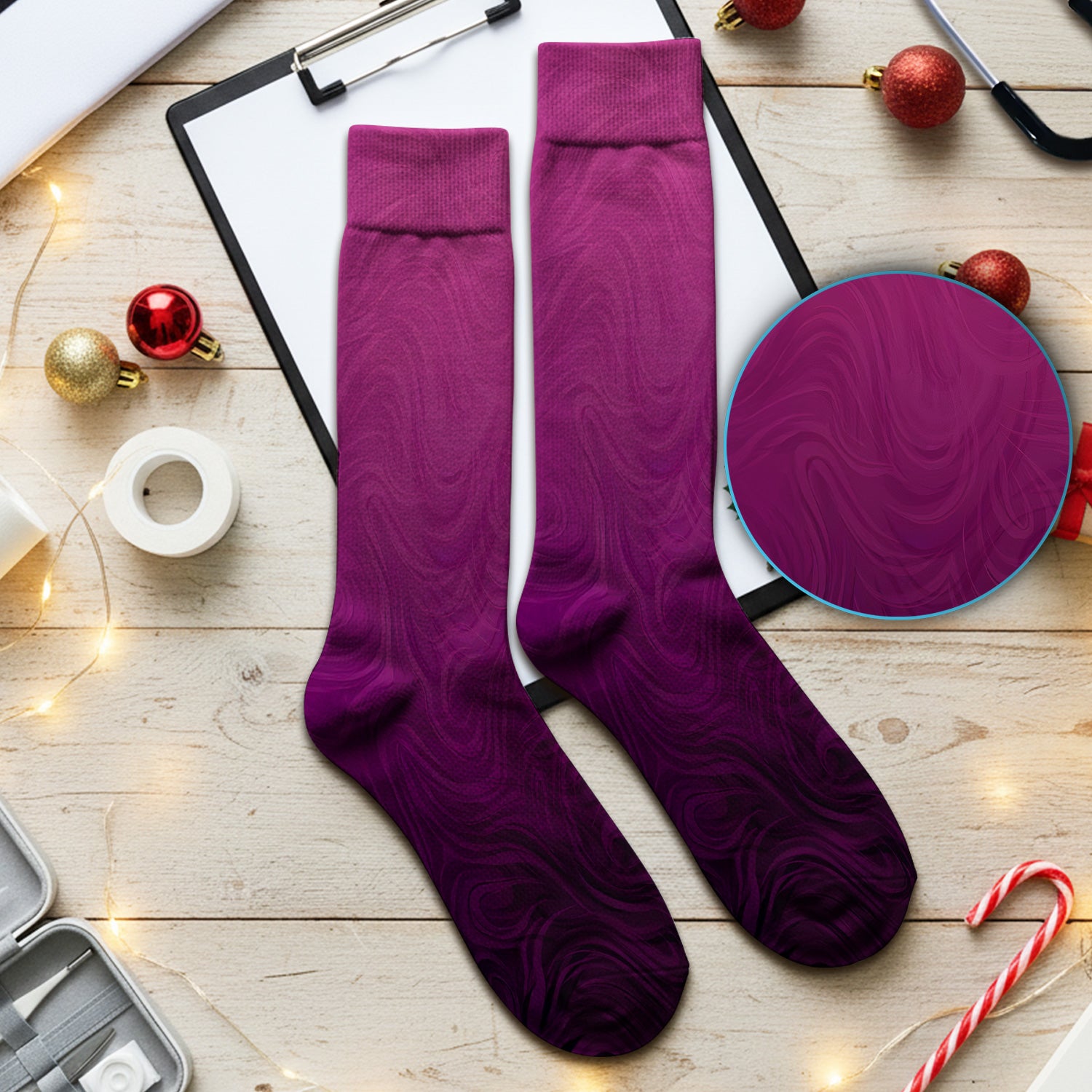 Abstract Swirl Ombre Pattern Socks, Adult Socks for Men and Women