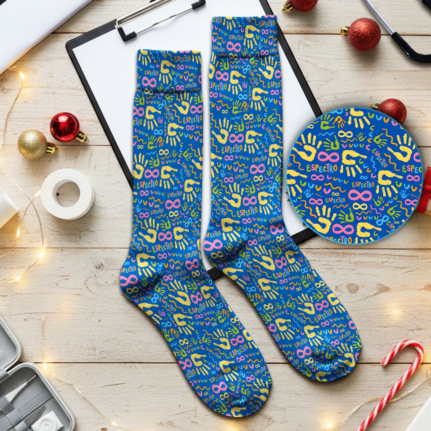 Autism Spectrum Infinity Pattern Socks,  Breathable Fabrics Medical Uniform