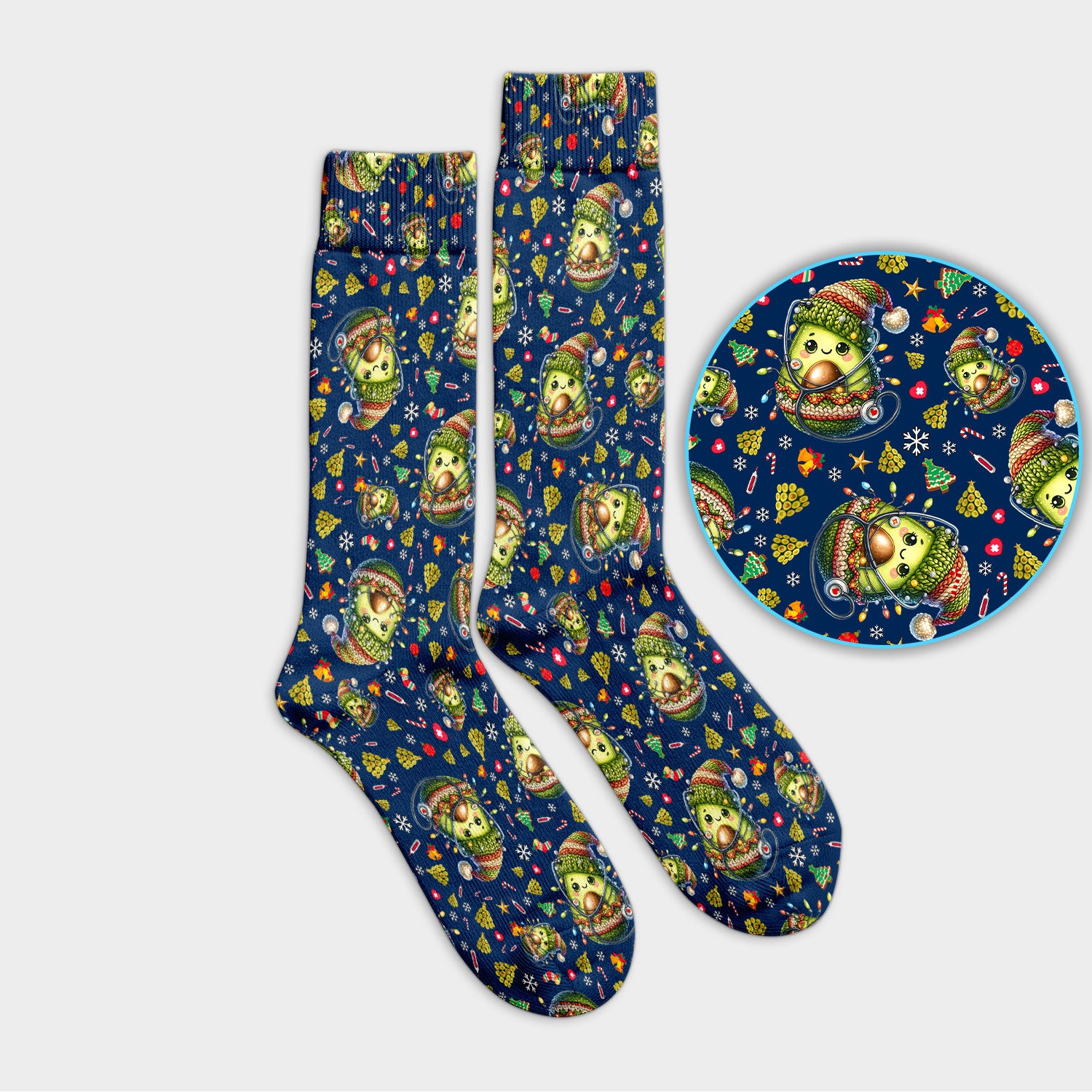 Avocado Lover Socks for Nurse Doctor - Funny Christmas Adult Socks for Men and Women - Medical Gift