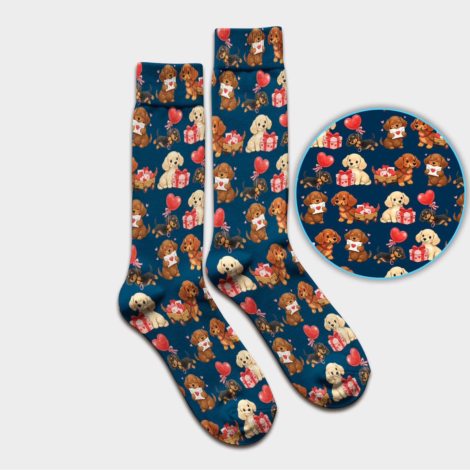 Cute Dachshund Nurse Scrub Socks For Nurses, Wiener Dog Pattern Nurse Sock, Breathable Fabrics Nursing Uniform