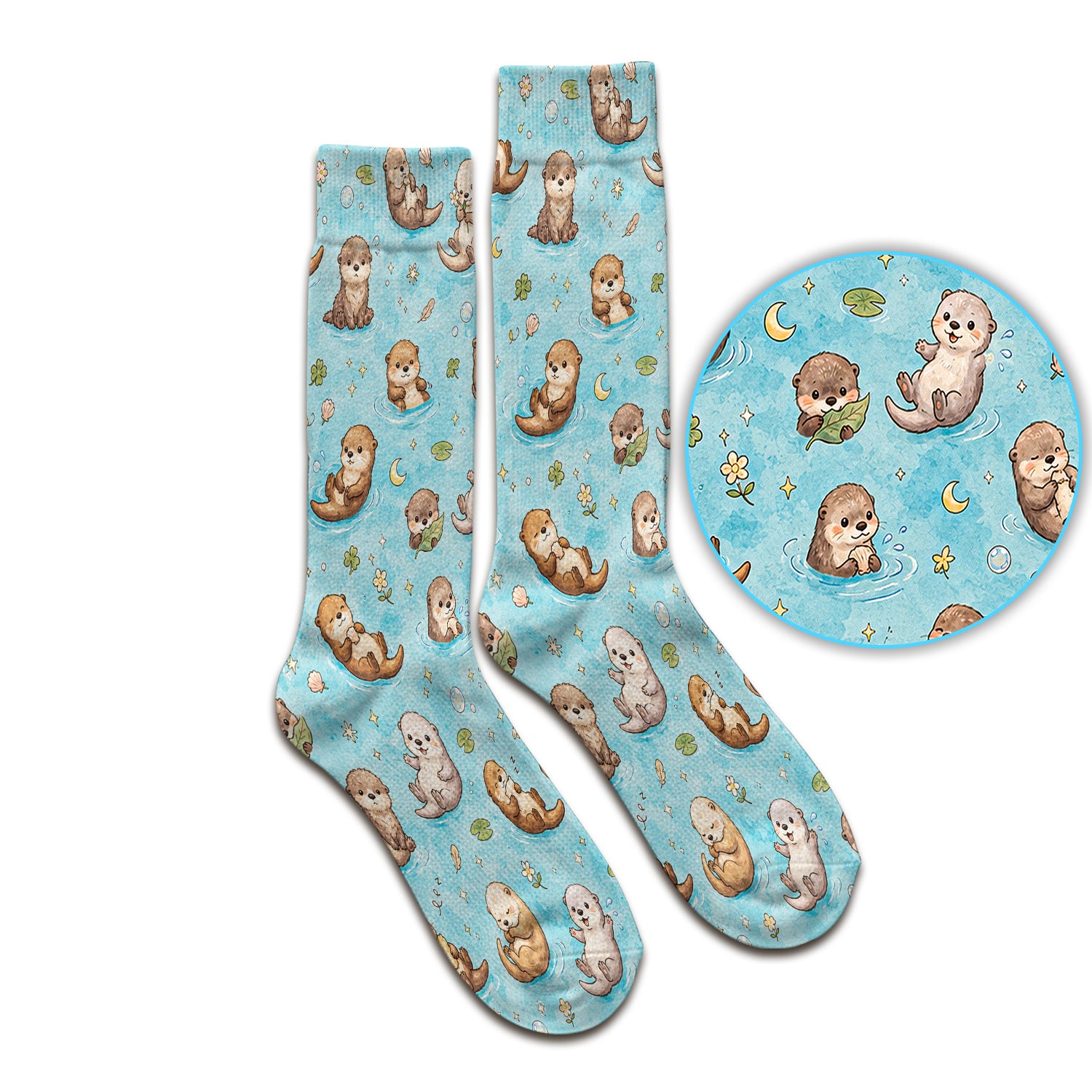 Cute Otter Pond Nurse Print Socks, Adult Socks for Men and Women