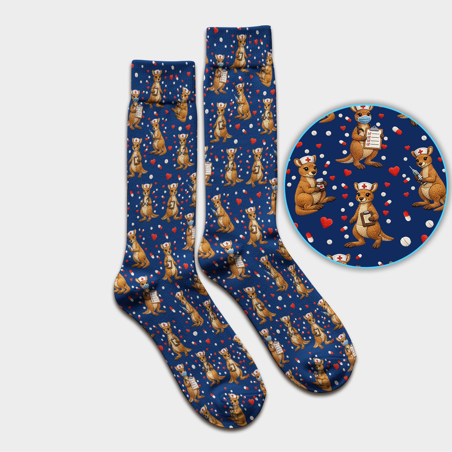 Kangaroo Nurse Scrub Socks, Cute Medical Uniform For Women, Comfortable Scrubs For Nurses