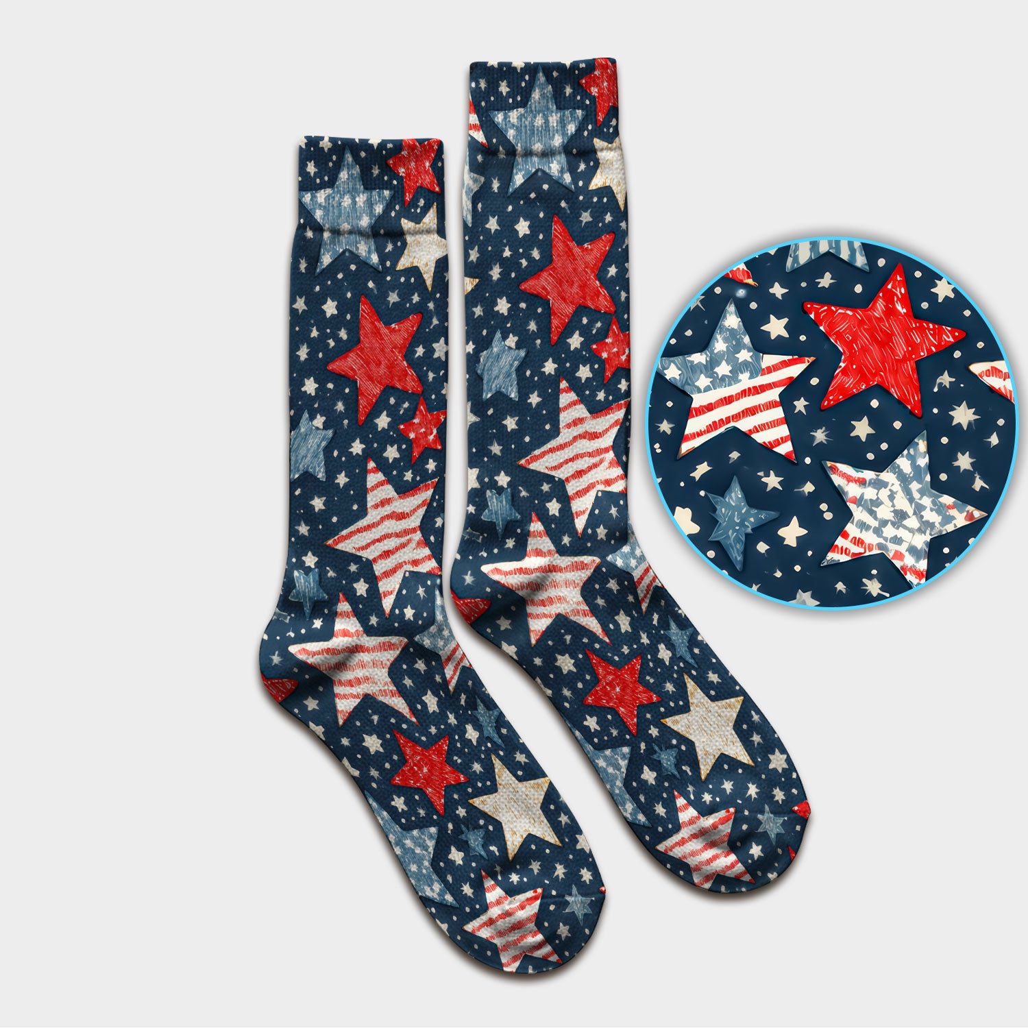 Patriotic Star Pattern Medical Socks, Adult Socks for Men and Women
