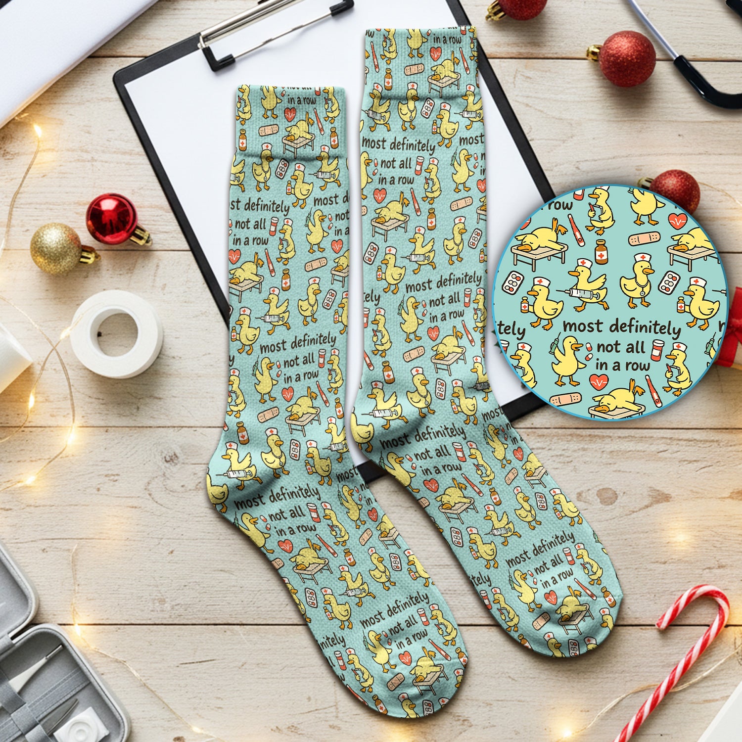 Funny Nurse Duck Medical Humor Pattern Pattern Socks, Socks for Nurse Doctor