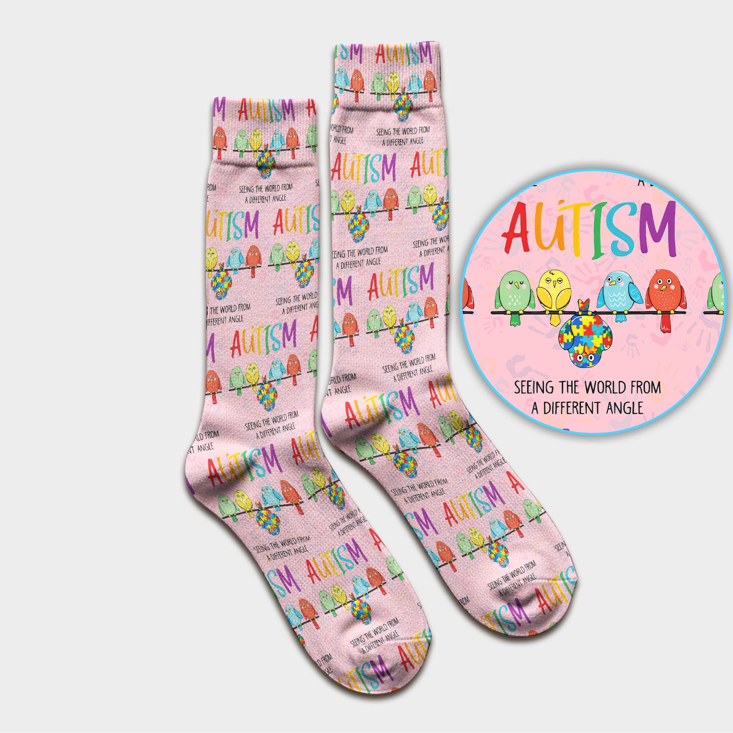 Autism Seeing The World From A Different Angle Birds Socks, Socks for Nurse Doctor