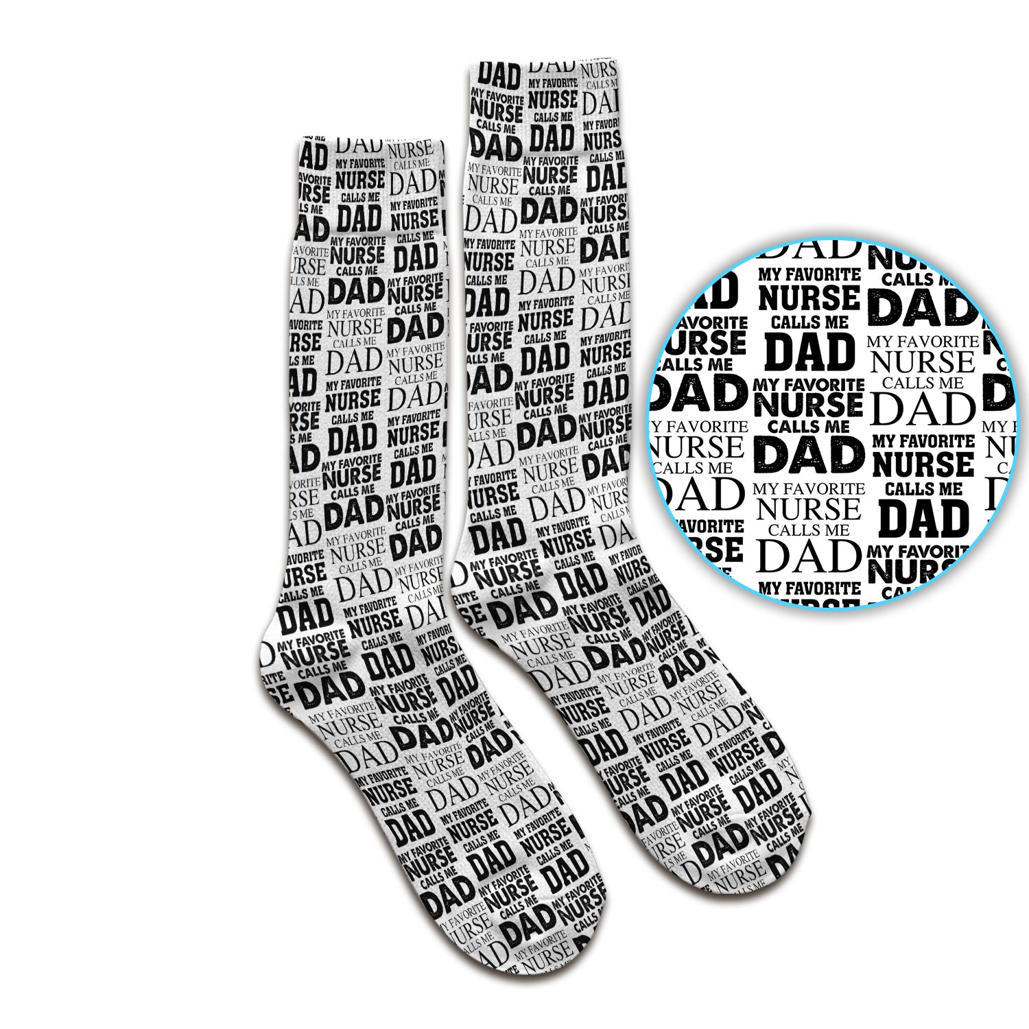 Favorite Nurse Calls Dad Pattern Socks, Breathable Fabrics Medical Uniform