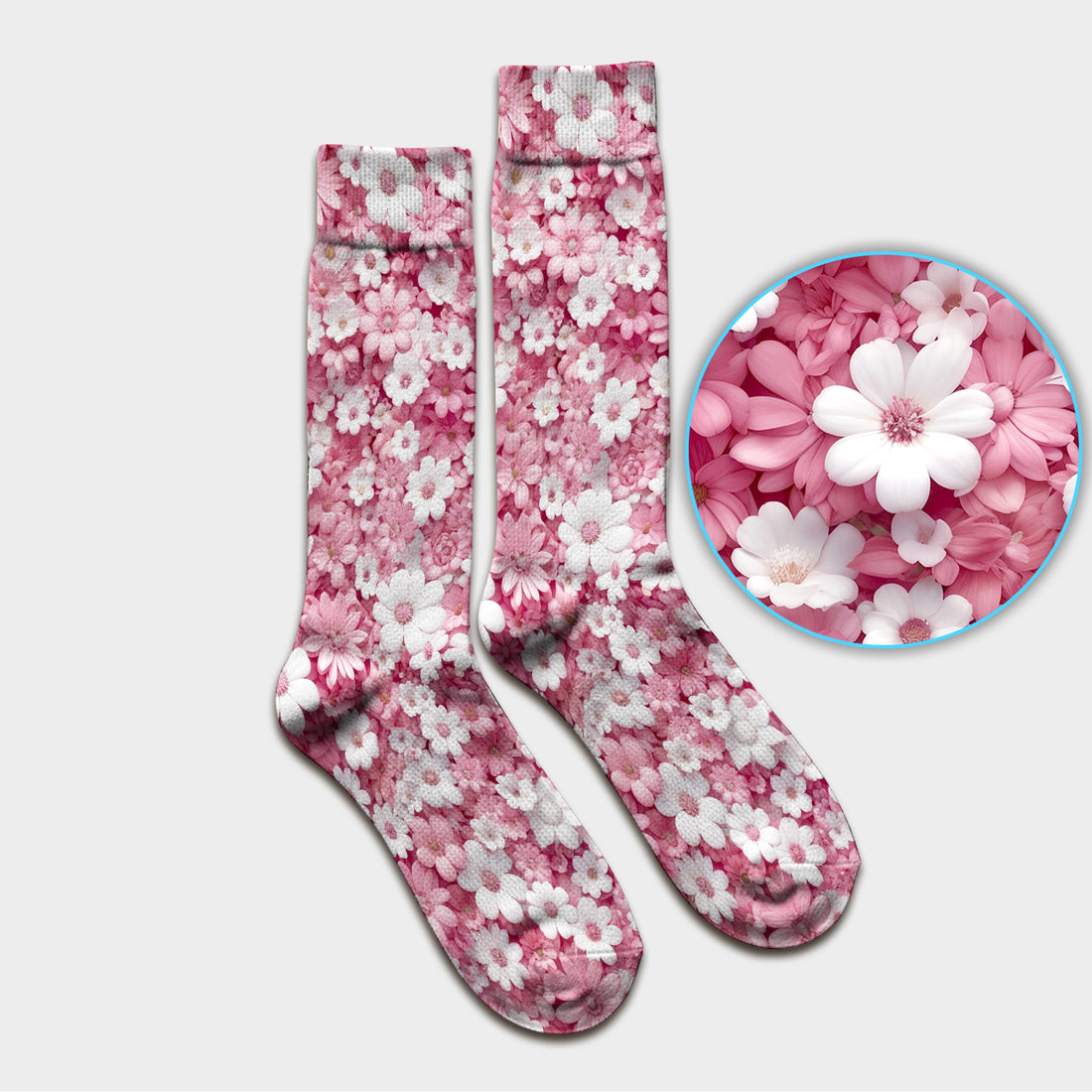 Cute Daisy Flower Bloom Pattern Socks, Adult Socks for Men and Women