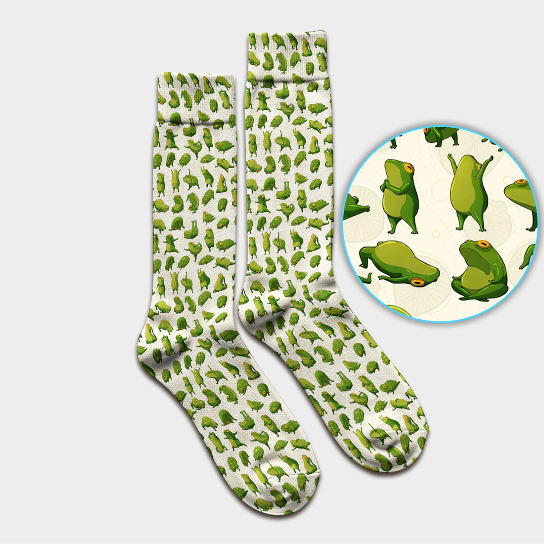 Cute Frog Cartoon Pattern Socks, Breathable Fabrics Medical Uniform