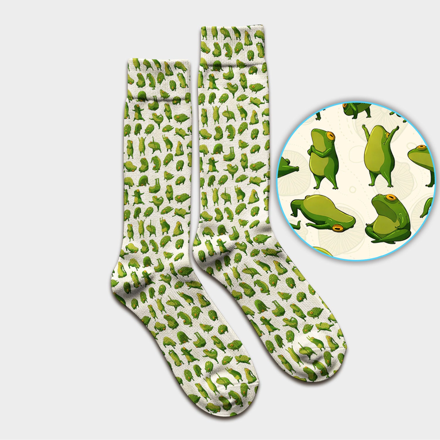 Cute Frog Cartoon Pattern Socks, Breathable Fabrics Medical Uniform