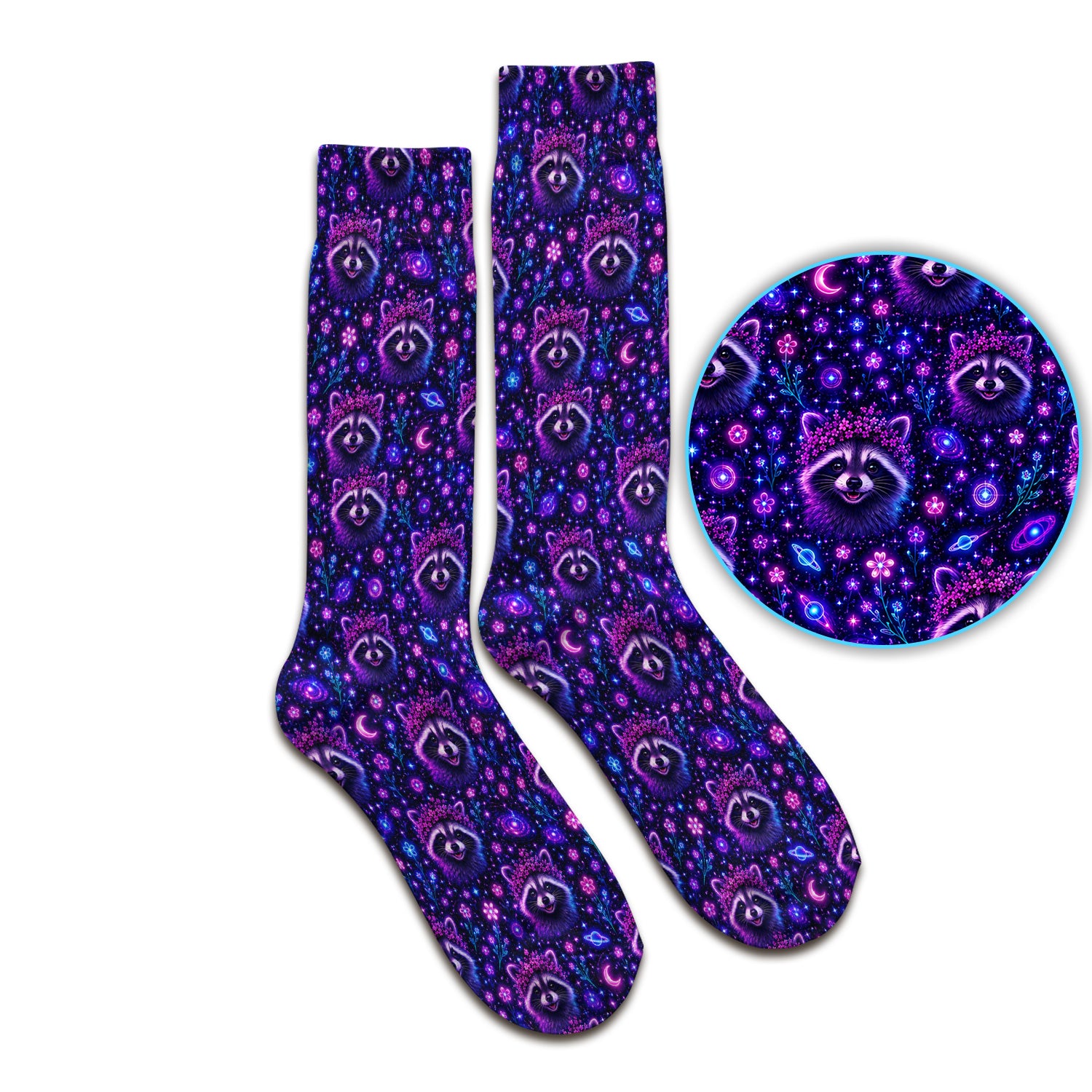 Galaxy Raccoon Nurse Pattern Socks, Adult Socks for Men and Women