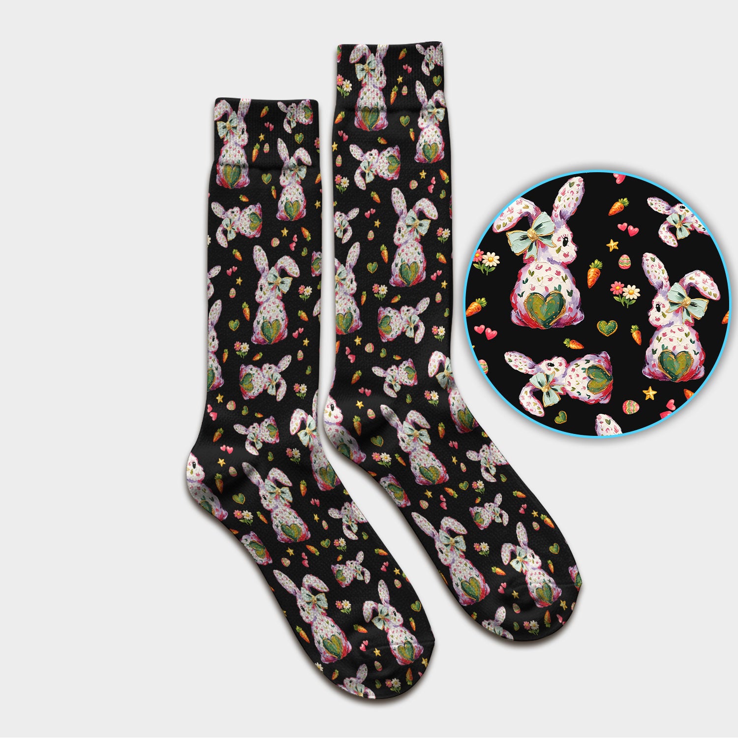 Cute Pastel Bunny Easter Pattern Medical Socks, Breathable Fabrics Medical Uniform