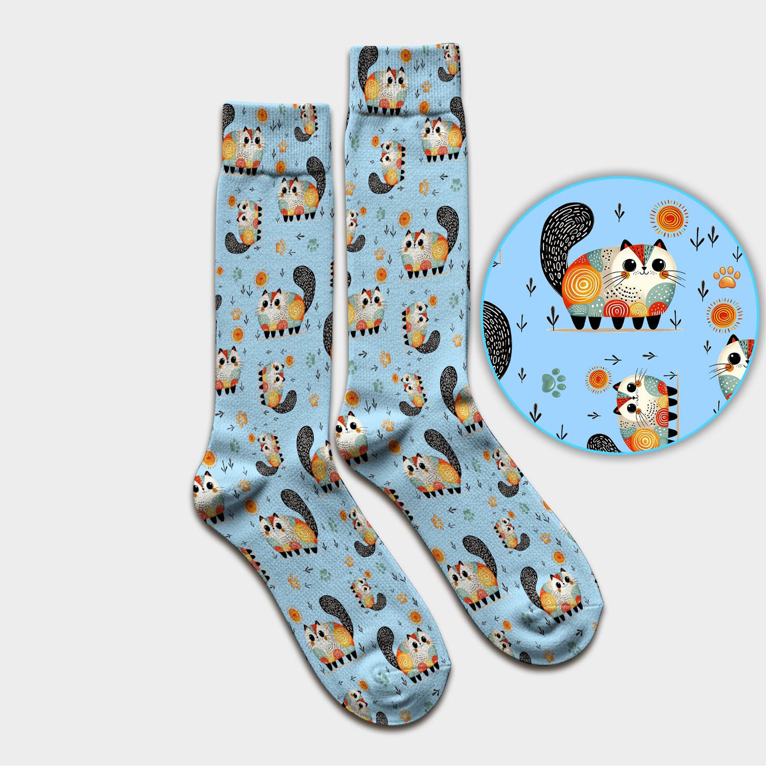 Playful Cat Illustration Medical Socks, Socks for Nurse Doctor