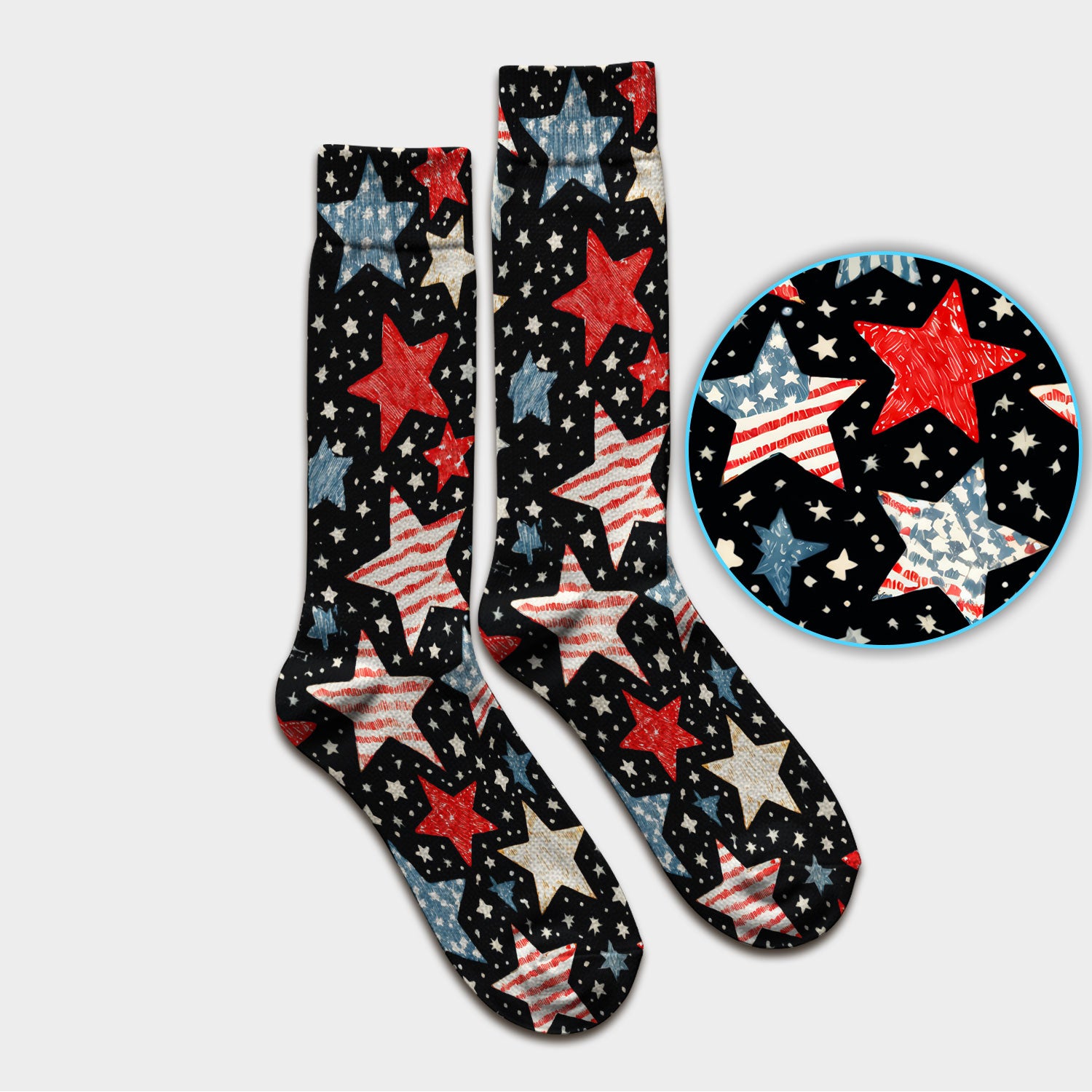 Patriotic Star Pattern Medical Socks, Adult Socks for Men and Women
