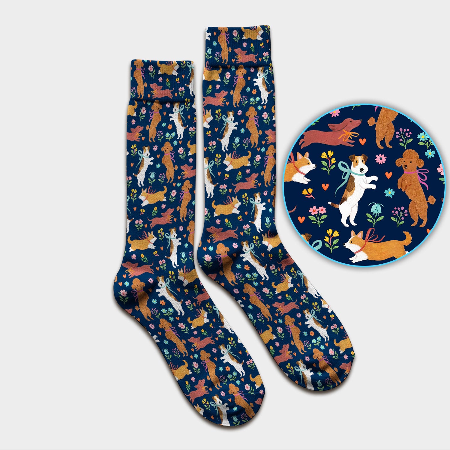 Cute Cartoon Dog Print Medical Socks, Socks for Nurse Doctor