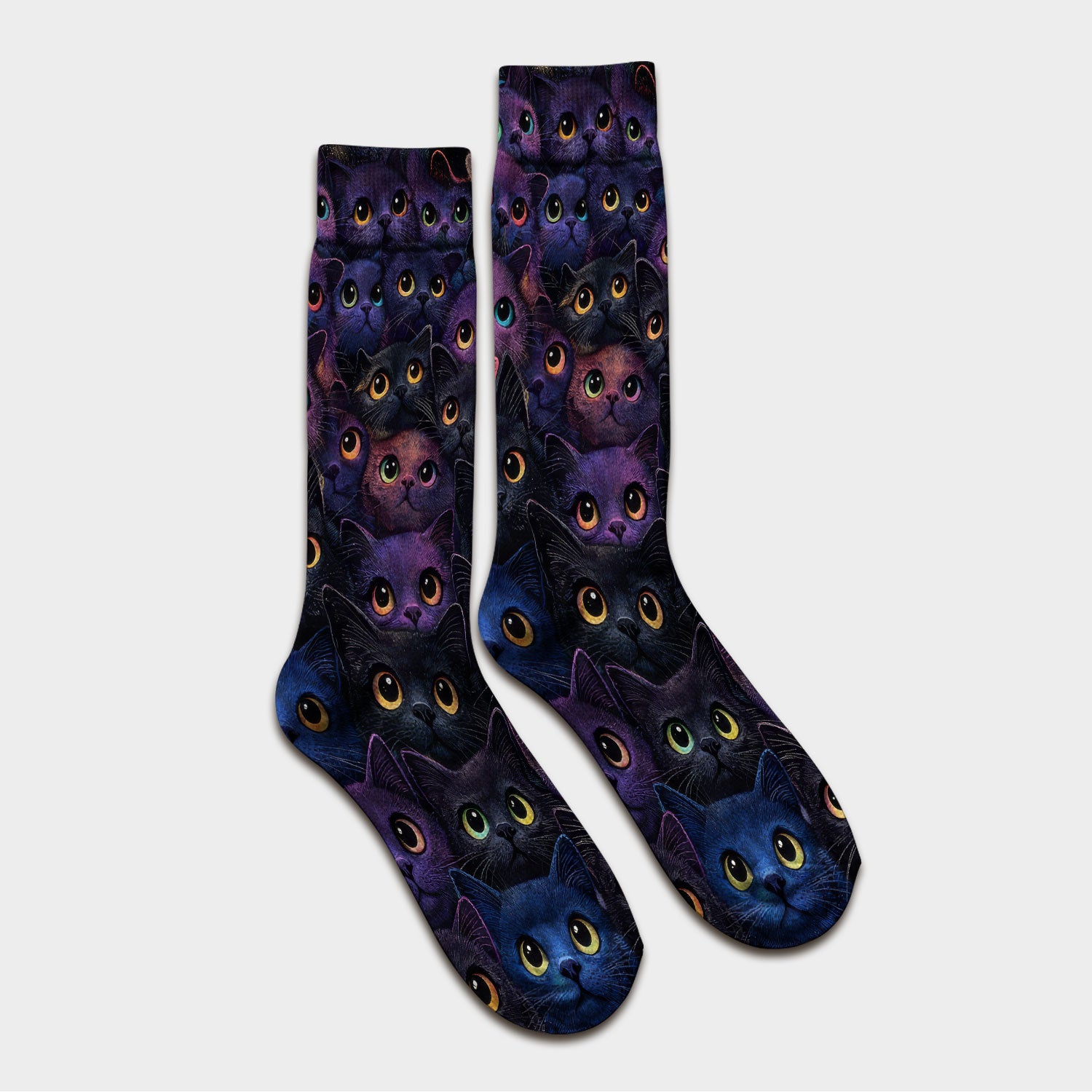 Cute Cat Eyes Medical Pattern Socks for Nurses, Adult Socks for Men and Women