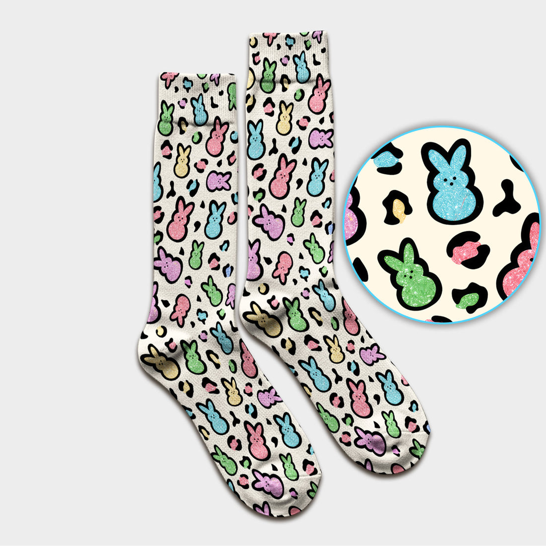 Cute Easter Bunny Pastel Pattern Socks, Socks for Nurse Doctor