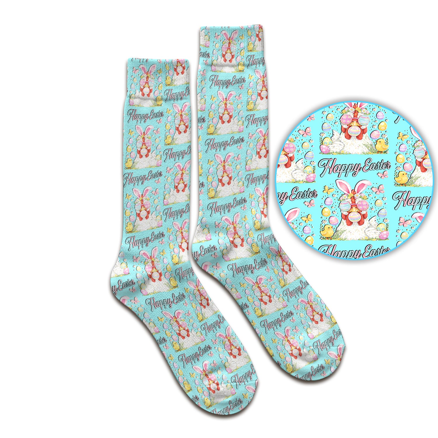 Happy Easter Bunny Eggs Pattern Socks, Breathable Fabrics Medical Uniform