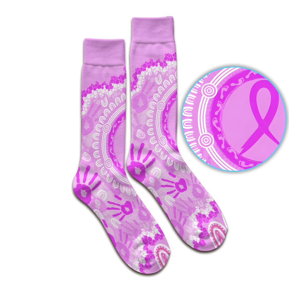 Meaningful Pink Ribbon Socks, Adult Socks for Men and Women