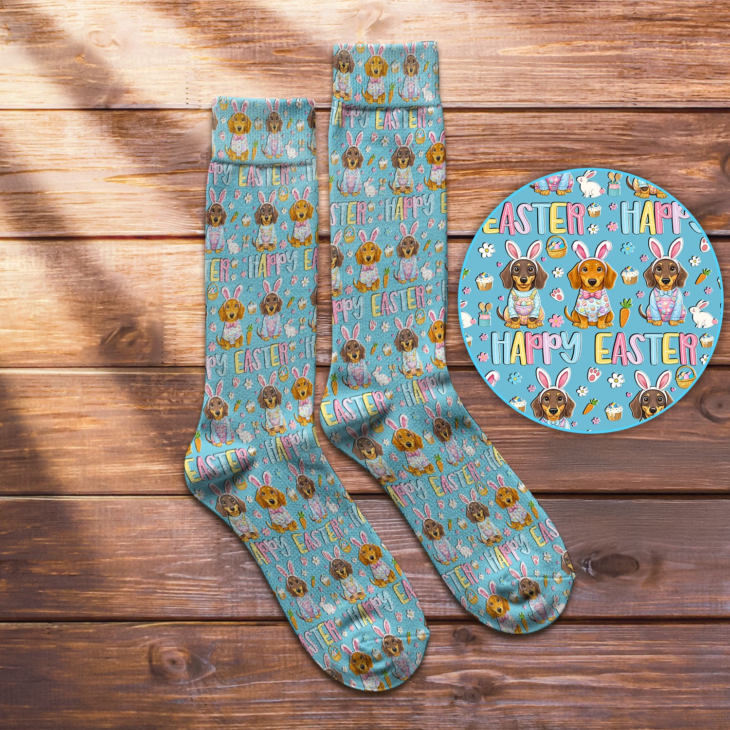 Happy Easter Dachshund Puppy Nurse Socks, Adult Socks for Men and Women
