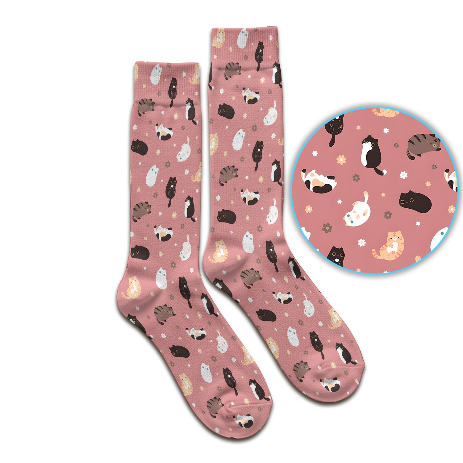 Adorable Kitty Nurse Pattern Socks, Adult Socks for Men and Women