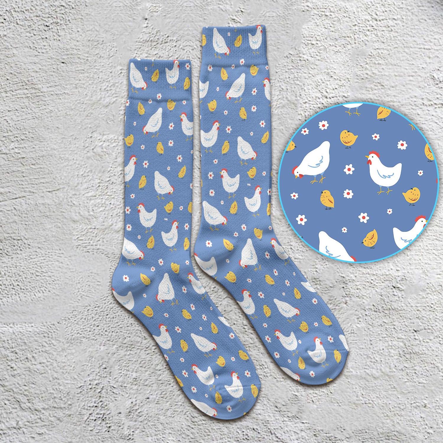 Chicken And Cute Chicks Pattern Socks, Adult Socks for Men and Women