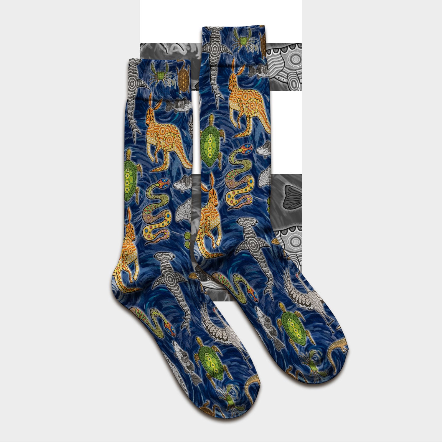 Crocodile Turtle Snake Animal Pattern Medical Socks, Nurse Doctor Uniform