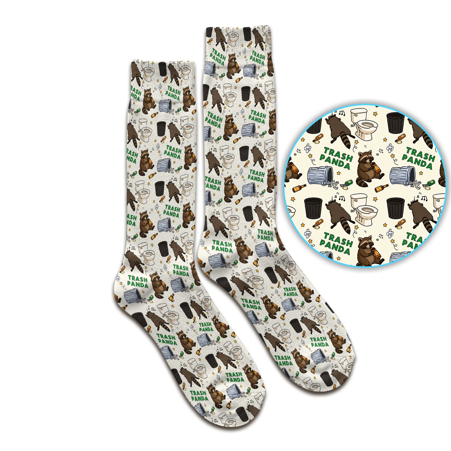 Funny Trash Panda Raccoon Socks, Adult Socks for Men and Women