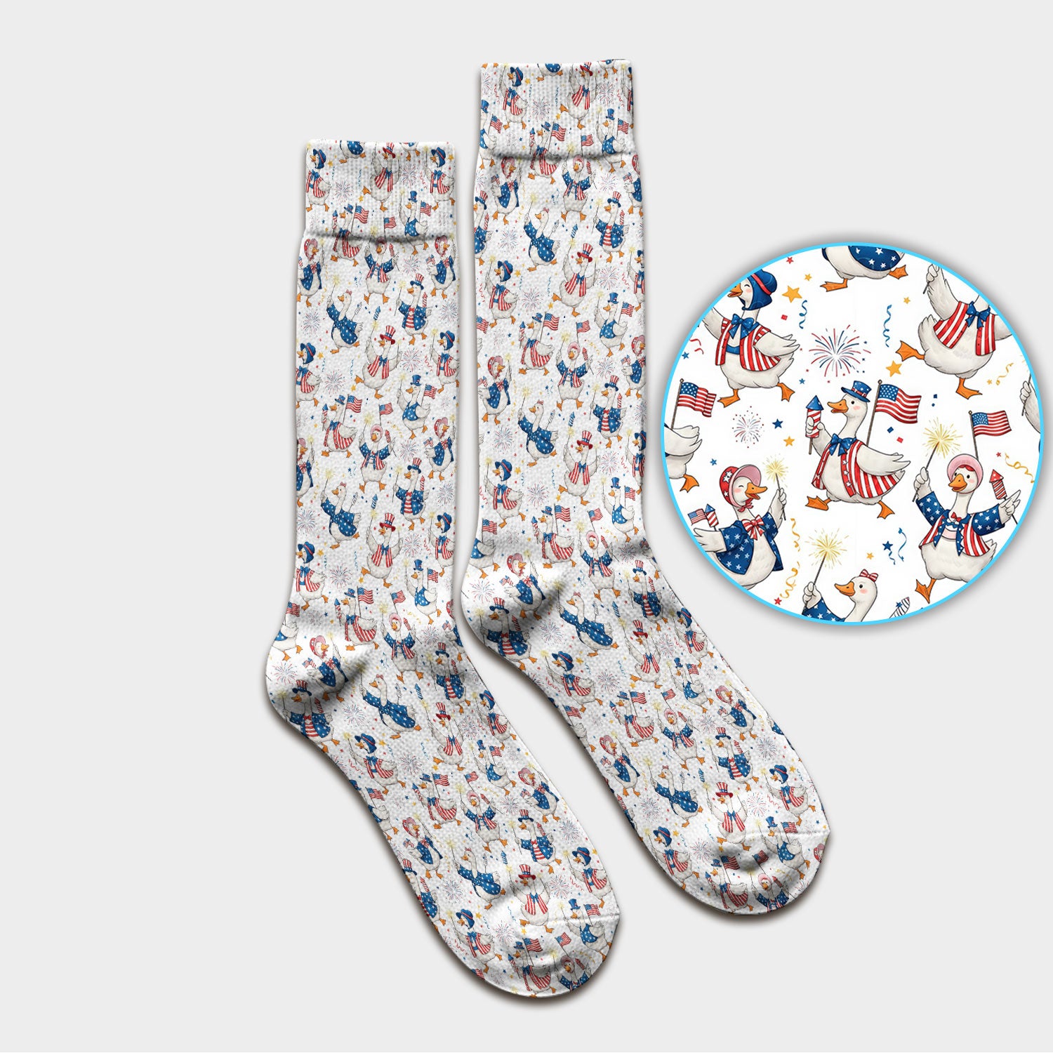 Goose America Medical Print Scrub Socks, Breathable Fabrics Nursing Uniform