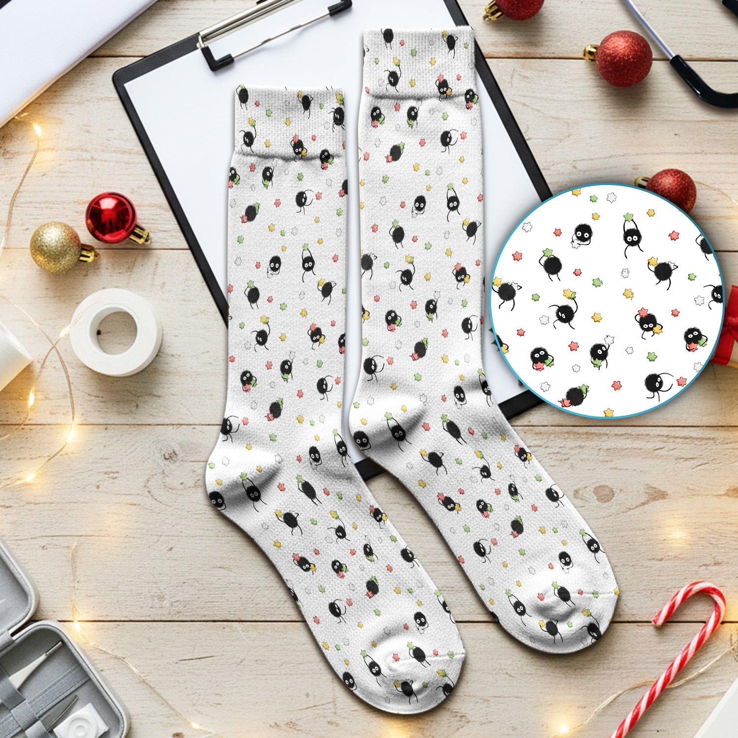 Funny Spider Pattern Pattern Pattern Scrub Socks, Cartoon Spider Pattern Nursing Uniform For Women