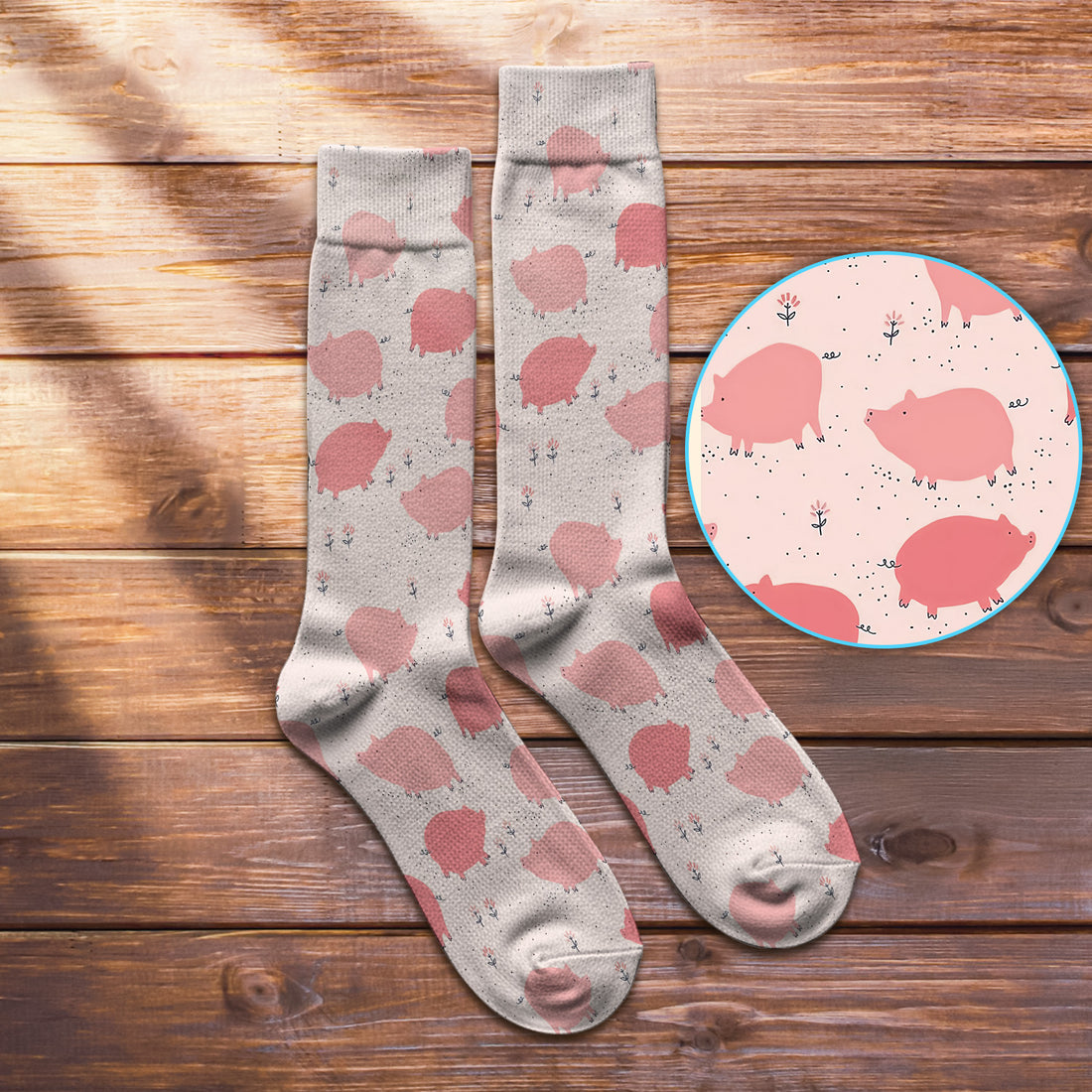 Pink Pig Farm Pattern Socks, Socks for Nurse Doctor