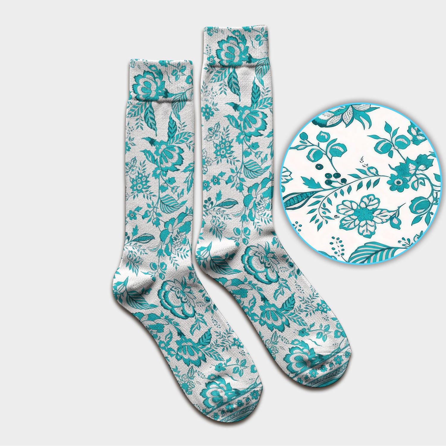 Toile De Jouy Scrub Socks For Women, Floral Pattern Nurse Sock, Comfortable Scrubs For Nursing