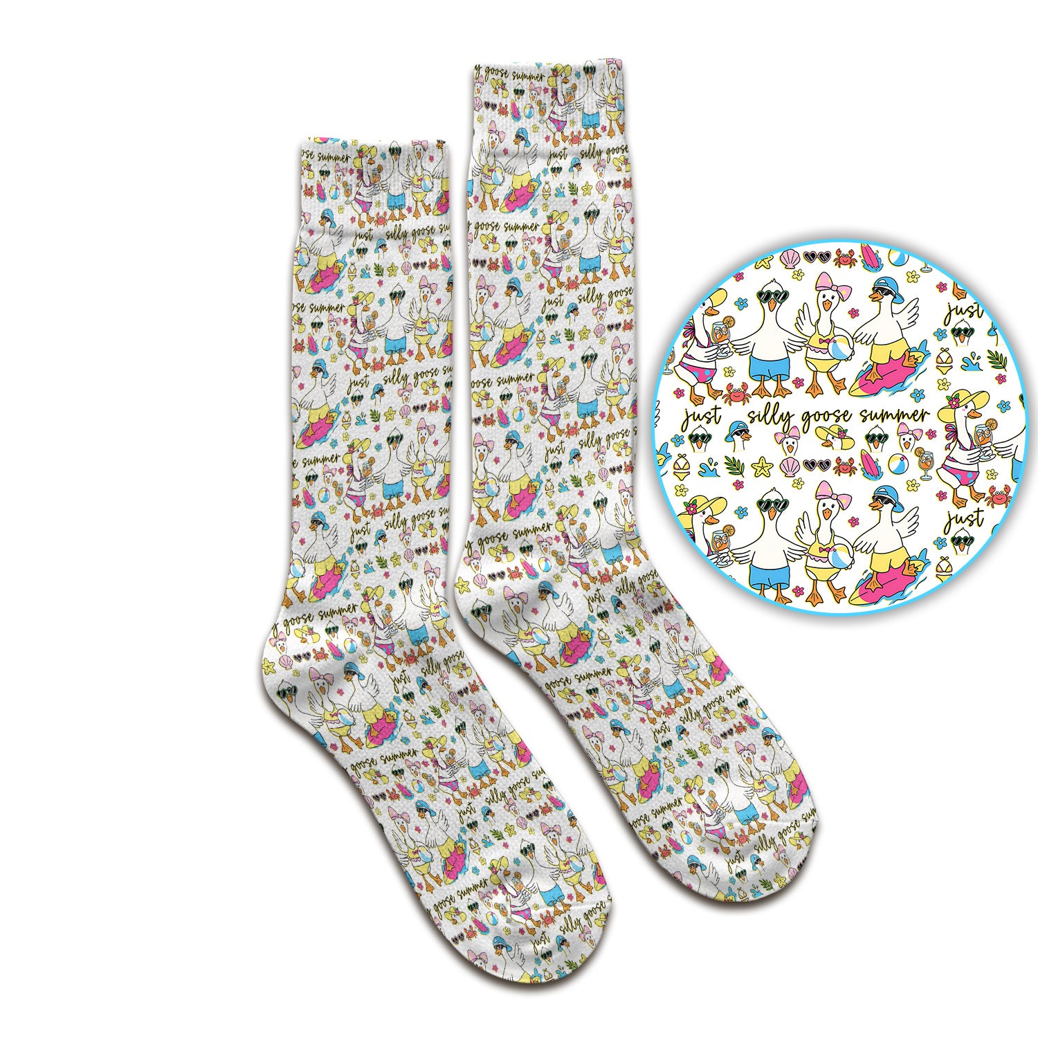 Silly Goose Summer Pattern Socks, Breathable Fabrics Medical Uniform