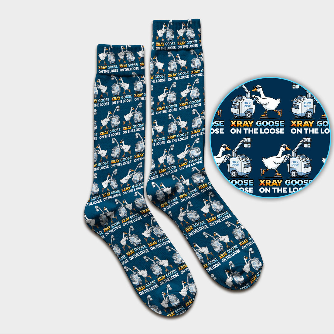 Funny Xray Goose On The Loose Pattern Socks, Breathable Fabrics Medical Uniform