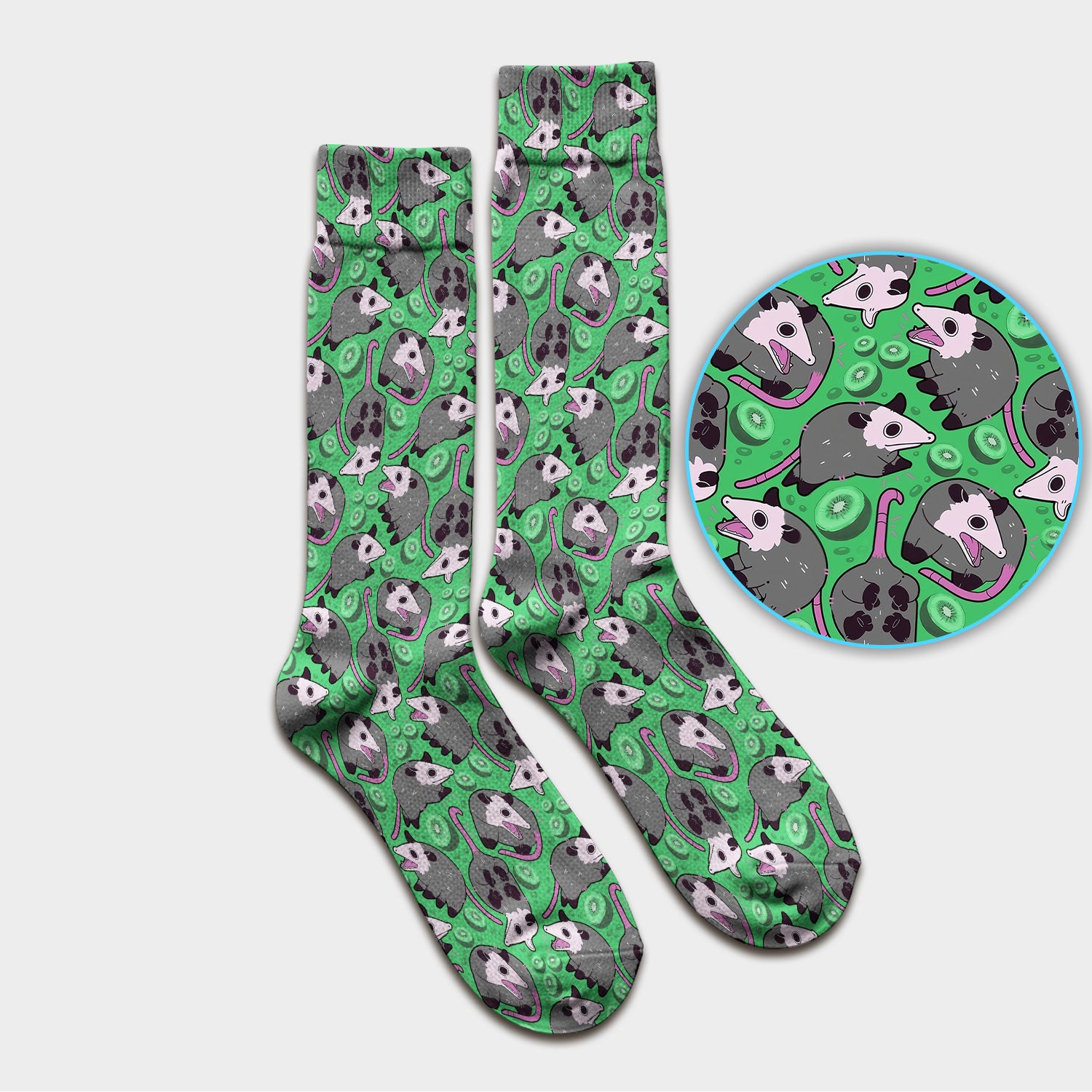 Funny Opossum Kiwi Pattern Socks, Adult Socks for Men and Women