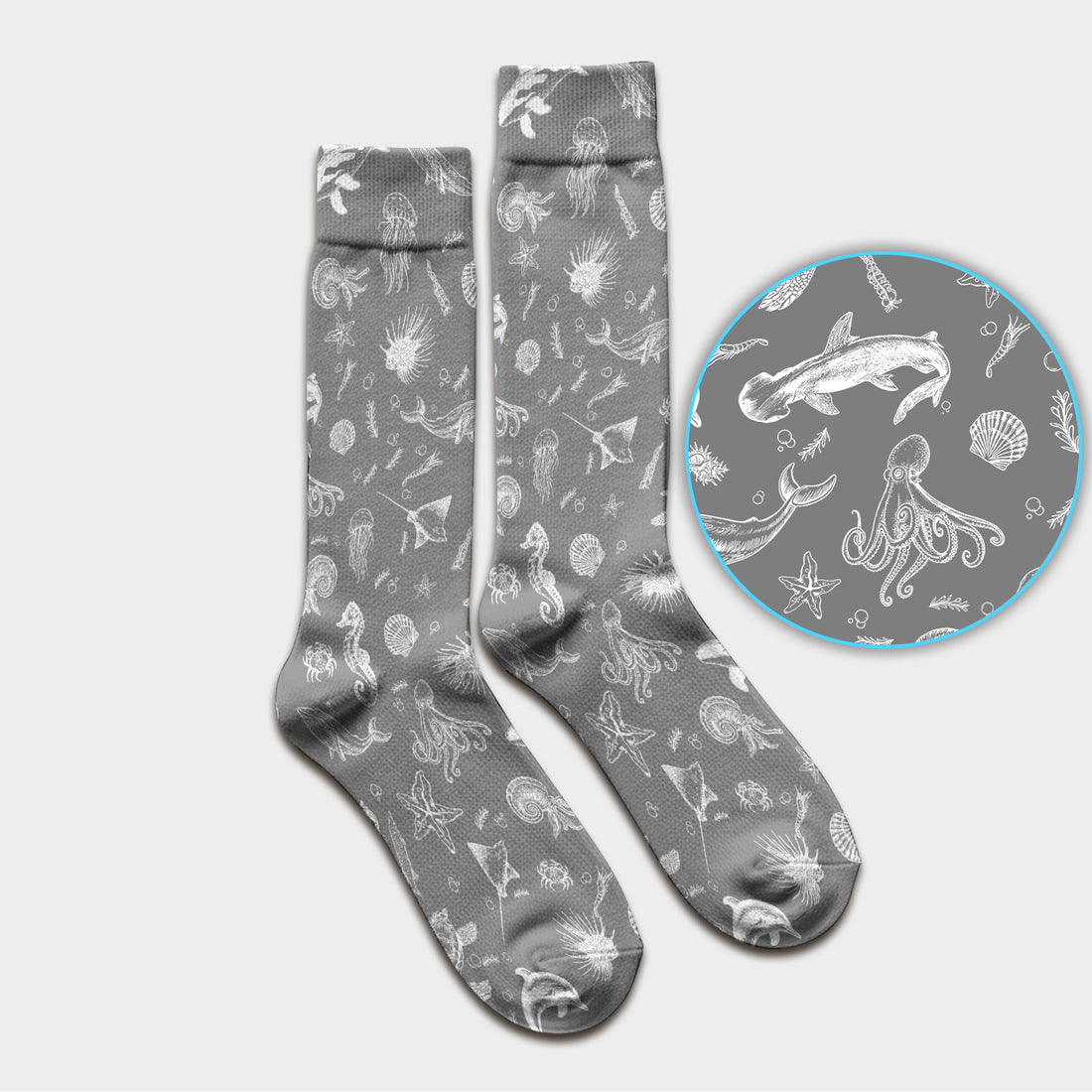 Marine Sea Life Pattern Sock, Breathable Fabrics Medical Uniform