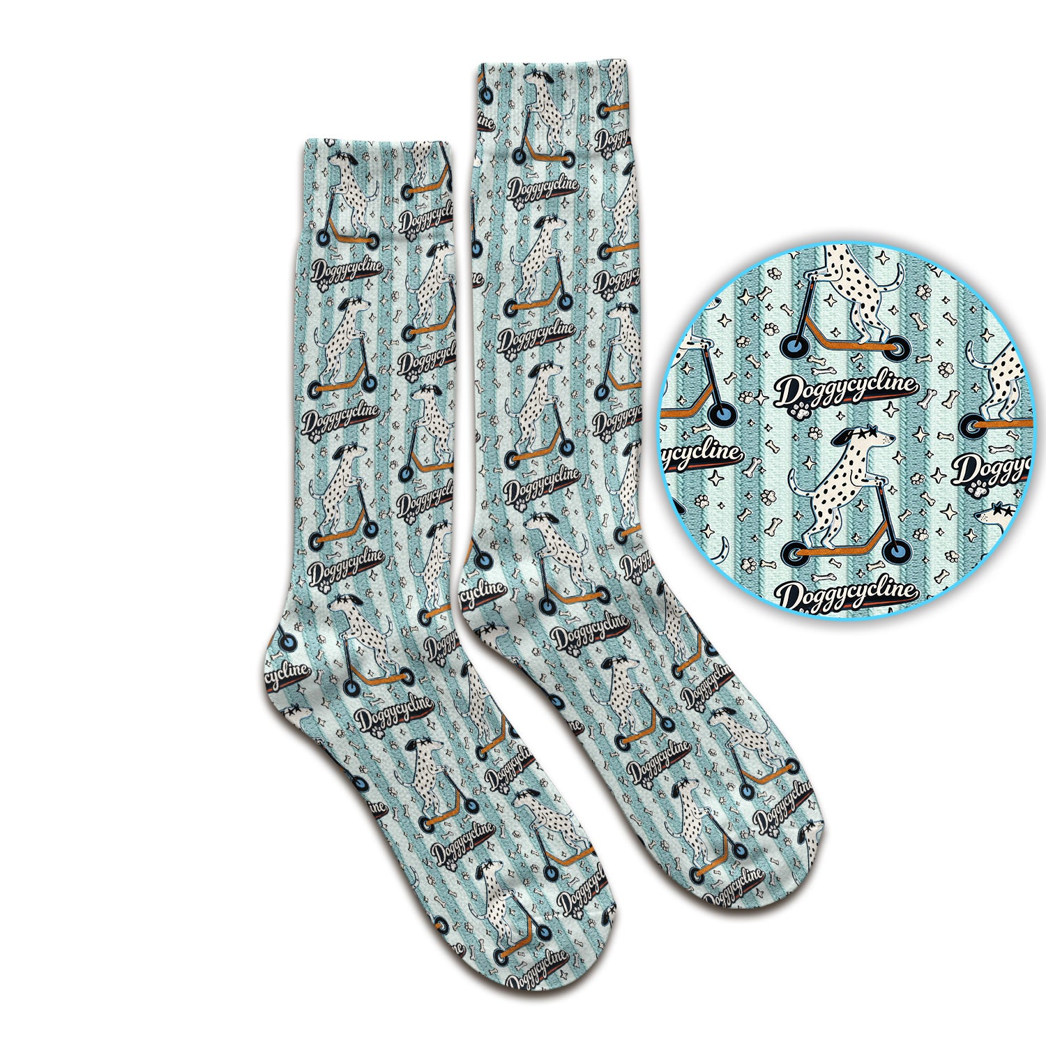 Veterinary Dalmatian Dog Pattern Print Socks, Adult Socks for Men and Women