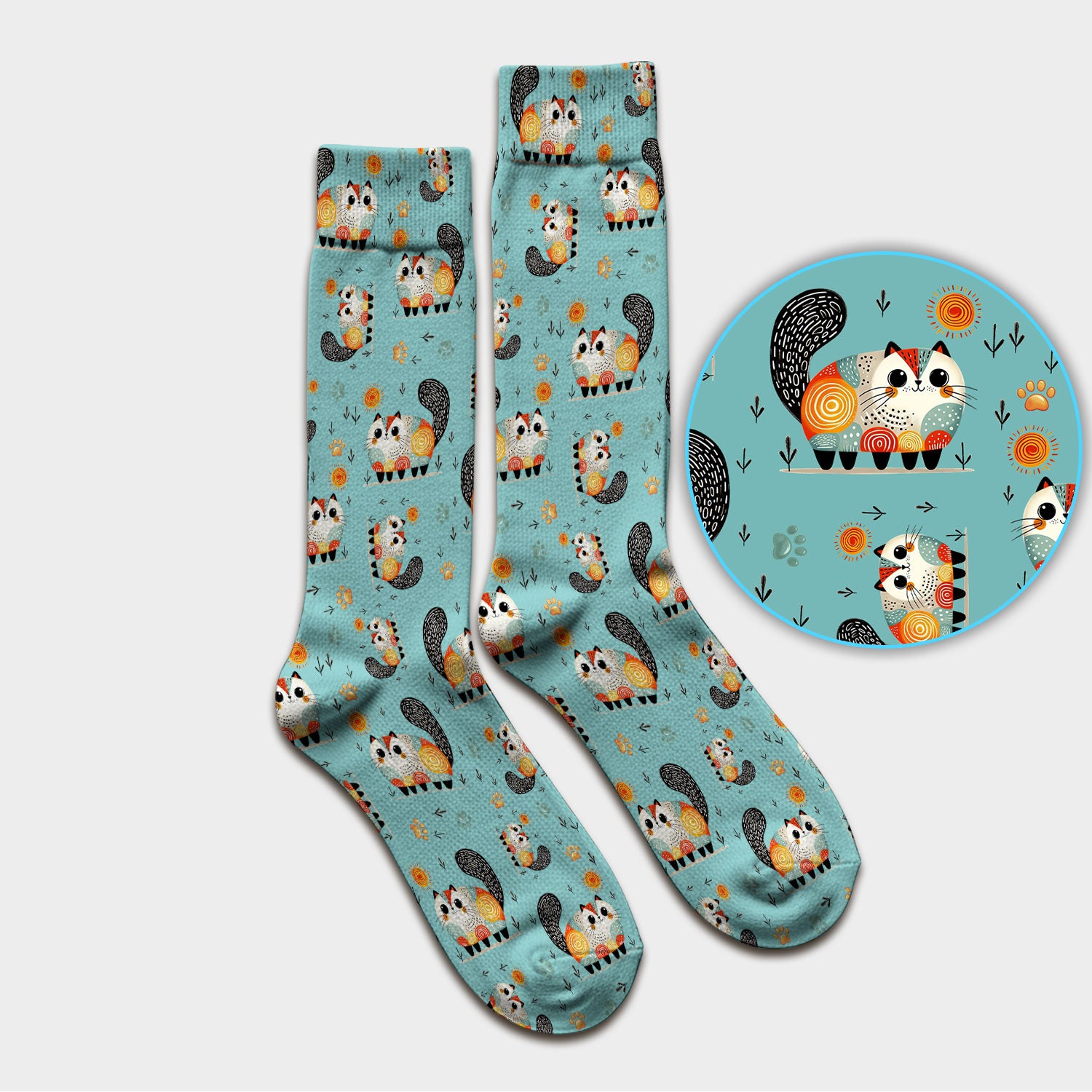 Playful Cat Illustration Medical Socks, Socks for Nurse Doctor