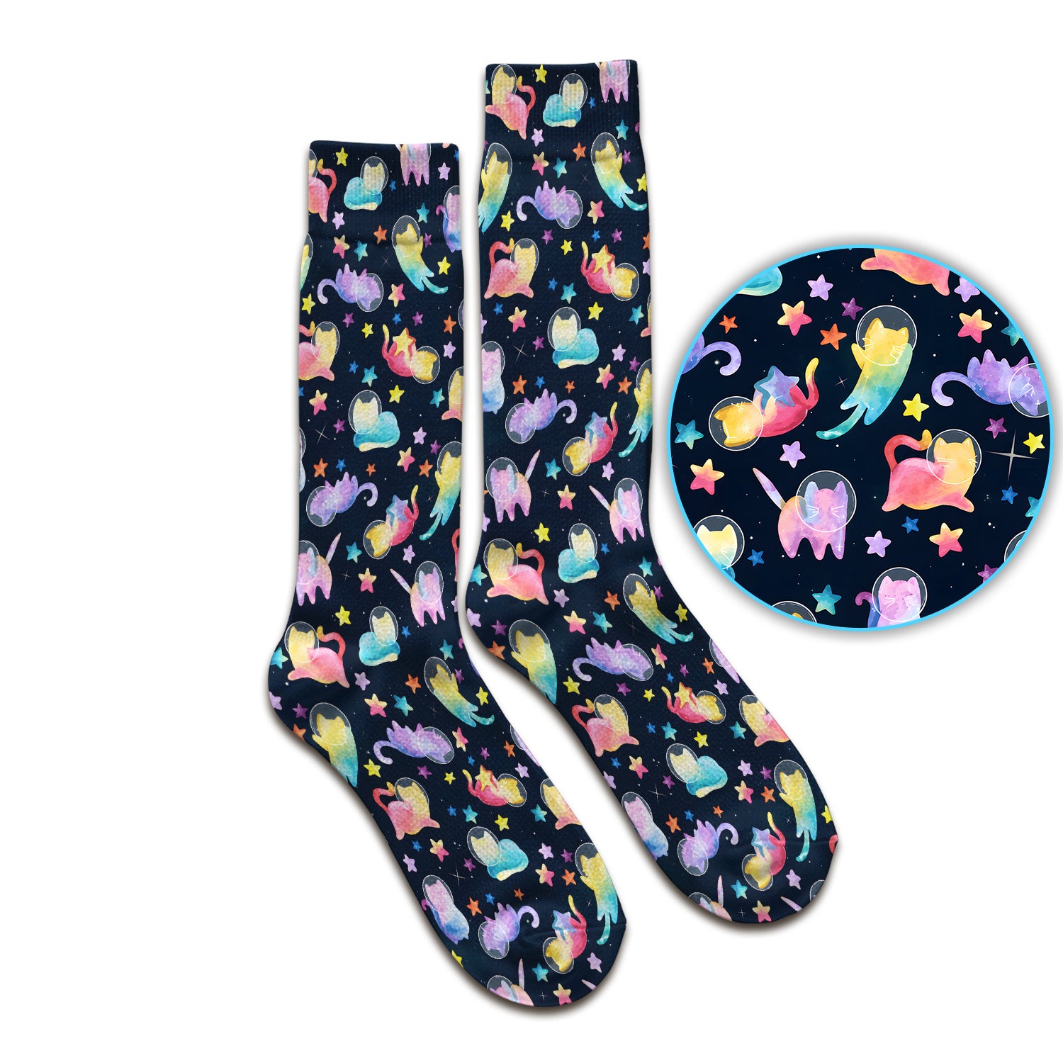 Cute Space Cat Veterinary Pattern Socks, Adult Socks for Men and Women