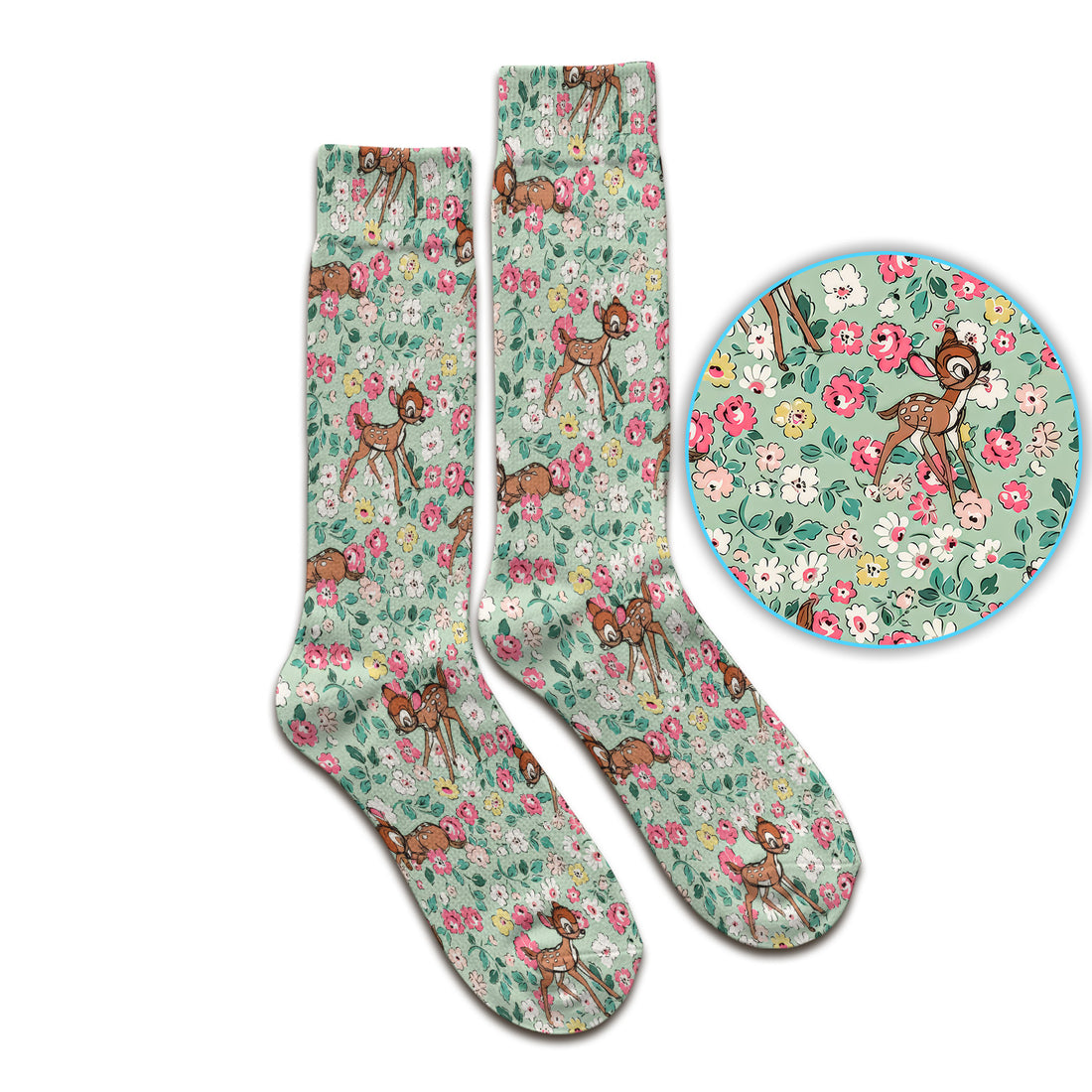 Cute Baby Deer Floral Pattern Socks, Socks for Nurse Doctor