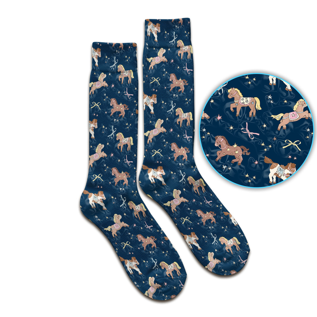 Cute Pony Star Pattern Socks, Breathable Fabrics Medical Uniform