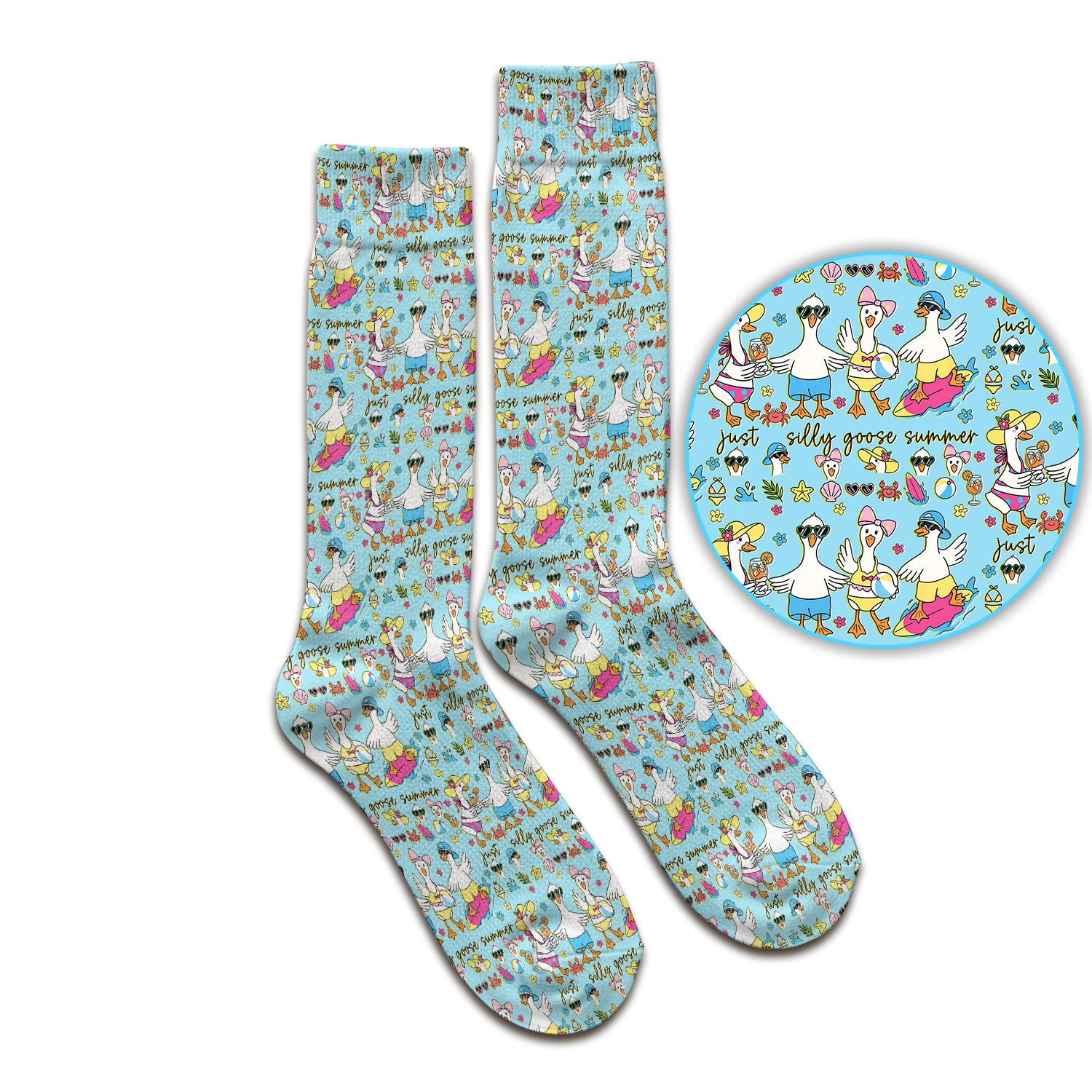 Silly Goose Summer Pattern Socks, Breathable Fabrics Medical Uniform